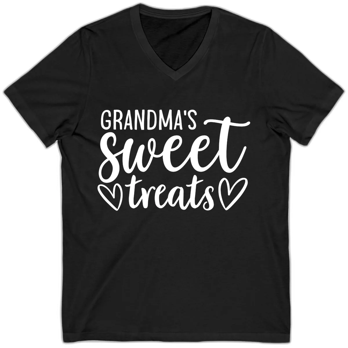 Grandma's Sweet Treats Design V-Neck in Black