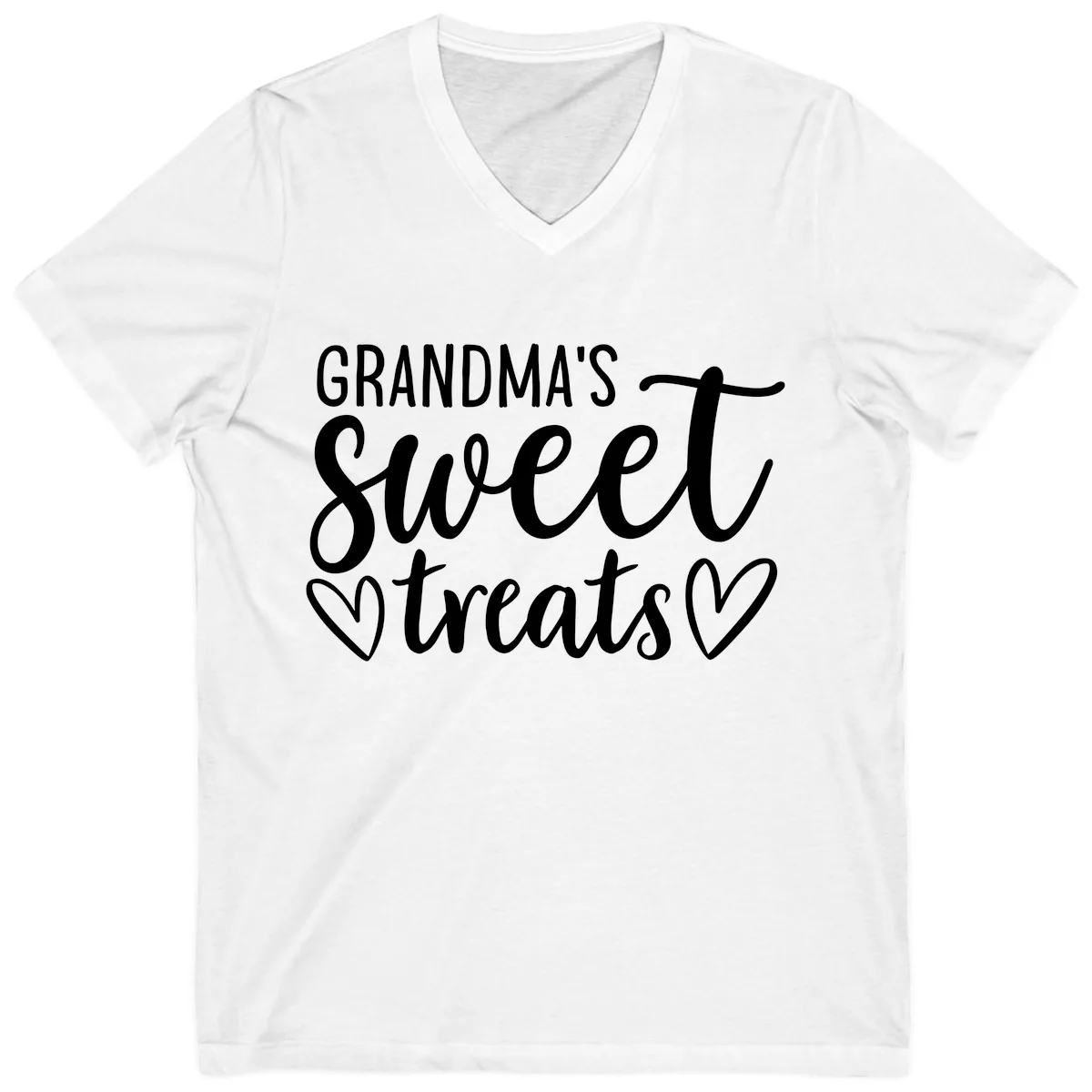 Grandma's Sweet Treats Design V-Neck in White