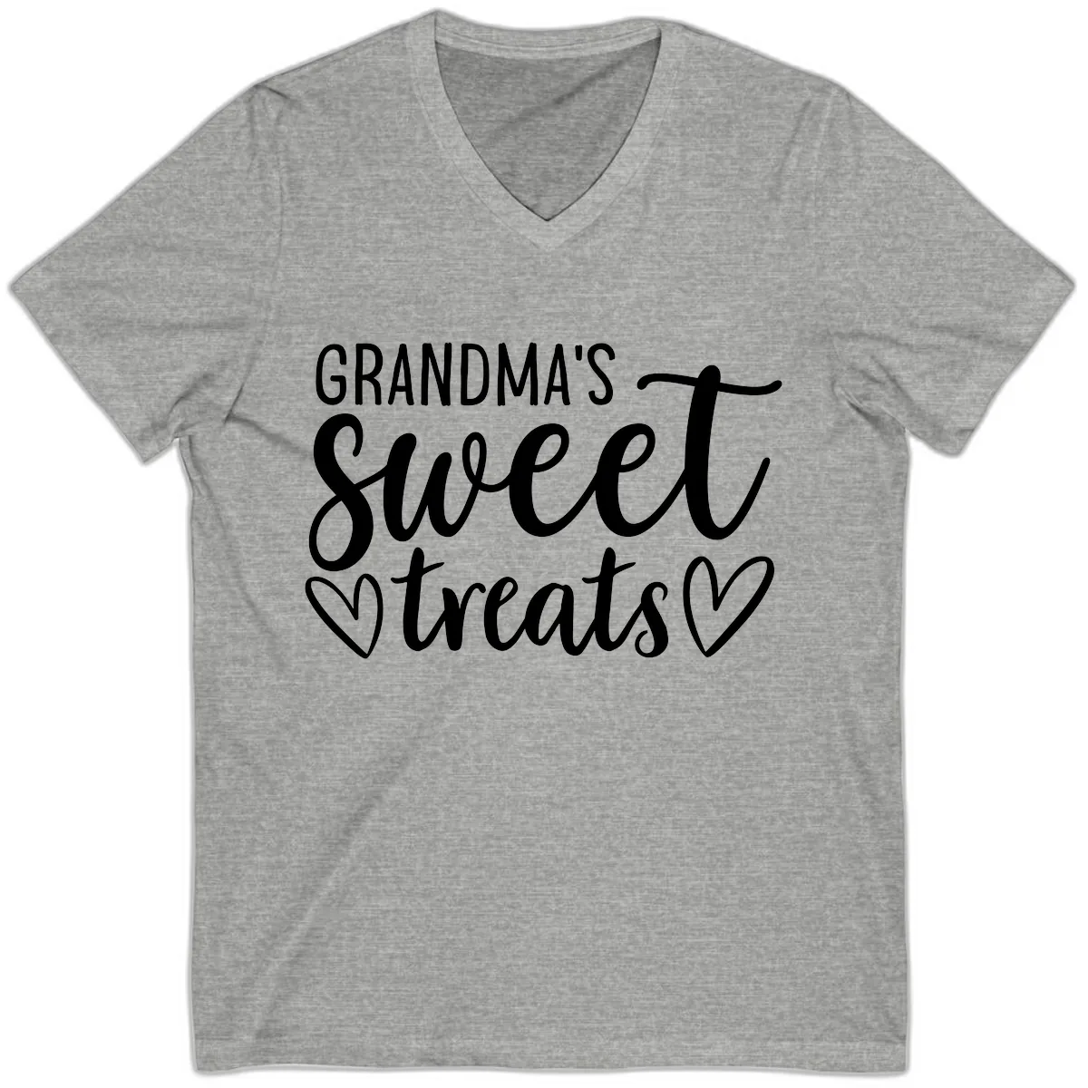 Grandma's Sweet Treats Design V-Neck in Athletic Heather