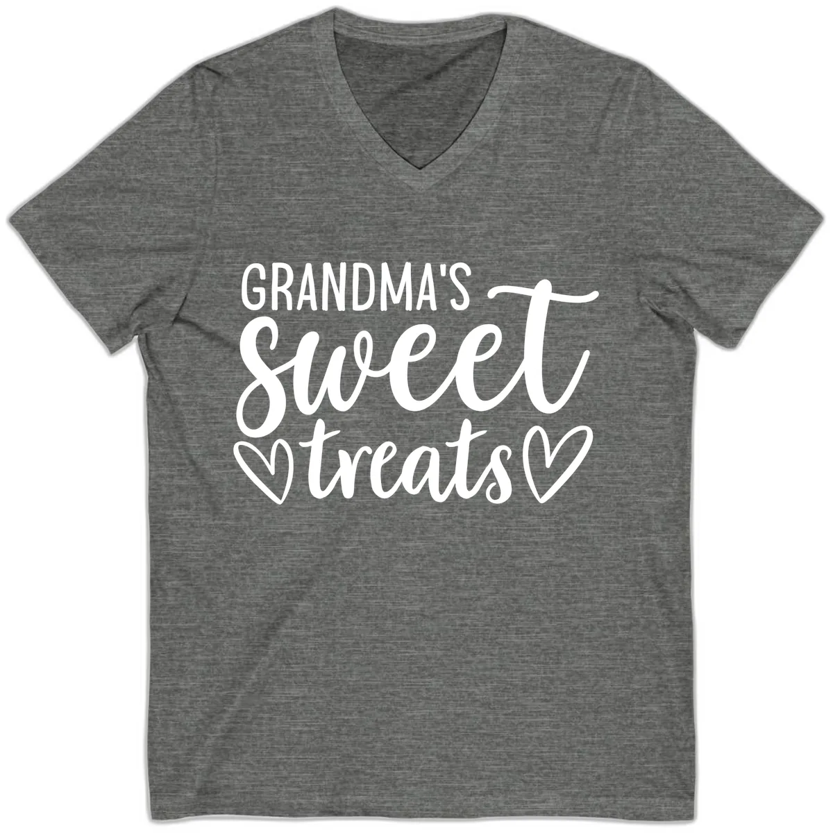Grandma's Sweet Treats Design V-Neck in Deep Heather