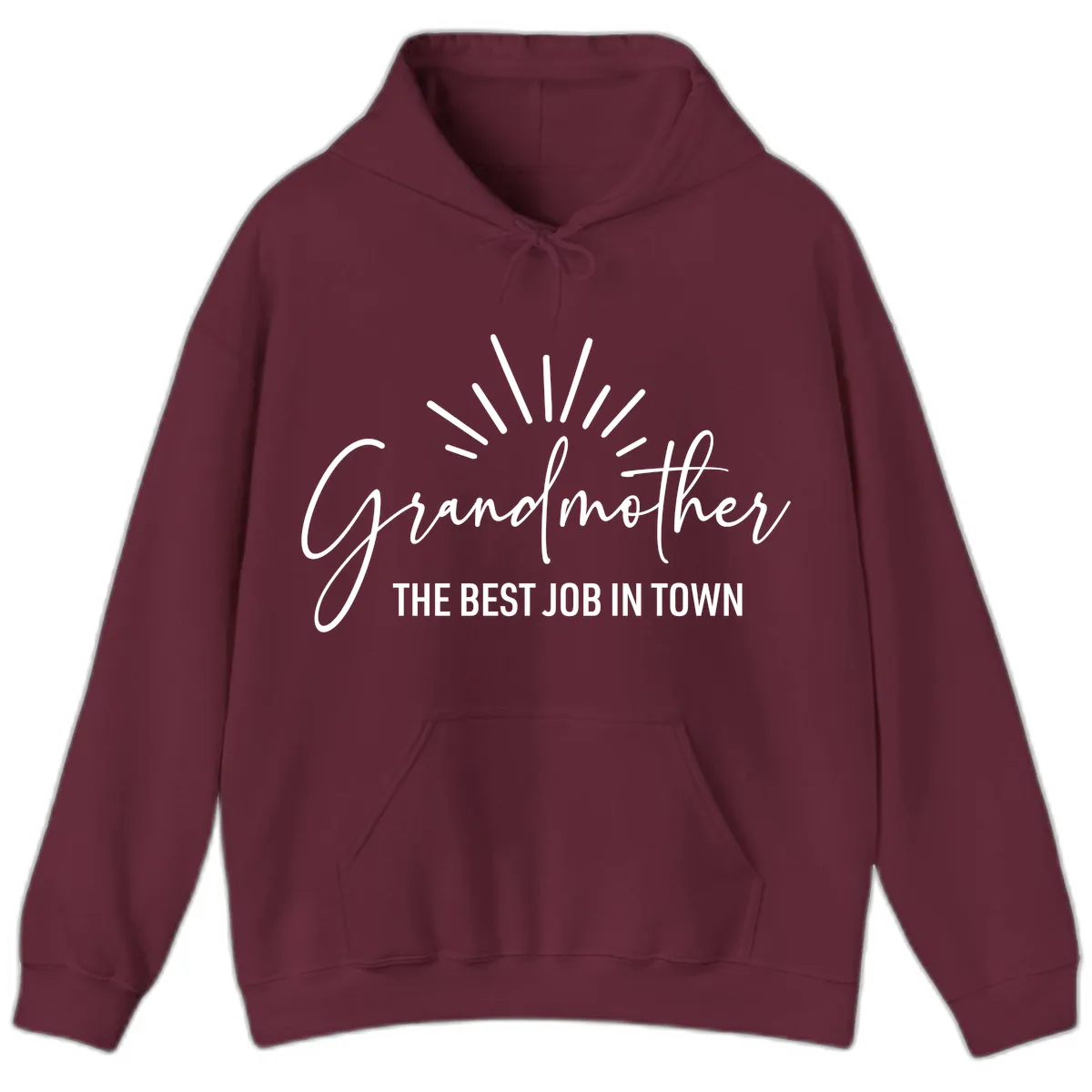 Grandmother The Best Job In Town Hoodie in Maroon