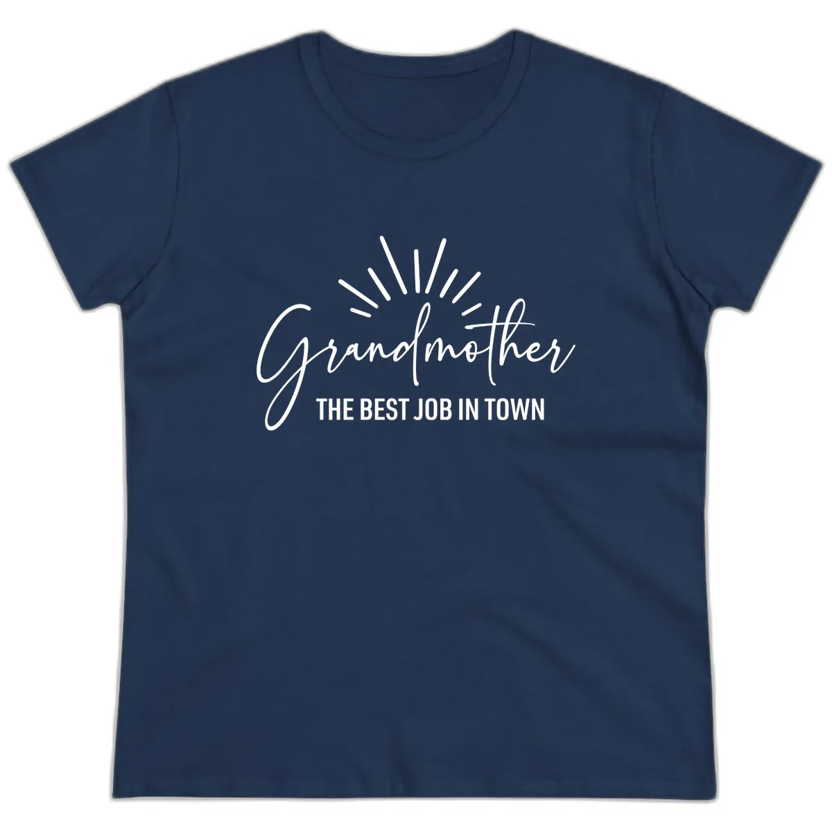 Grandmother The Best Job In Town Ladies Tee in Navy