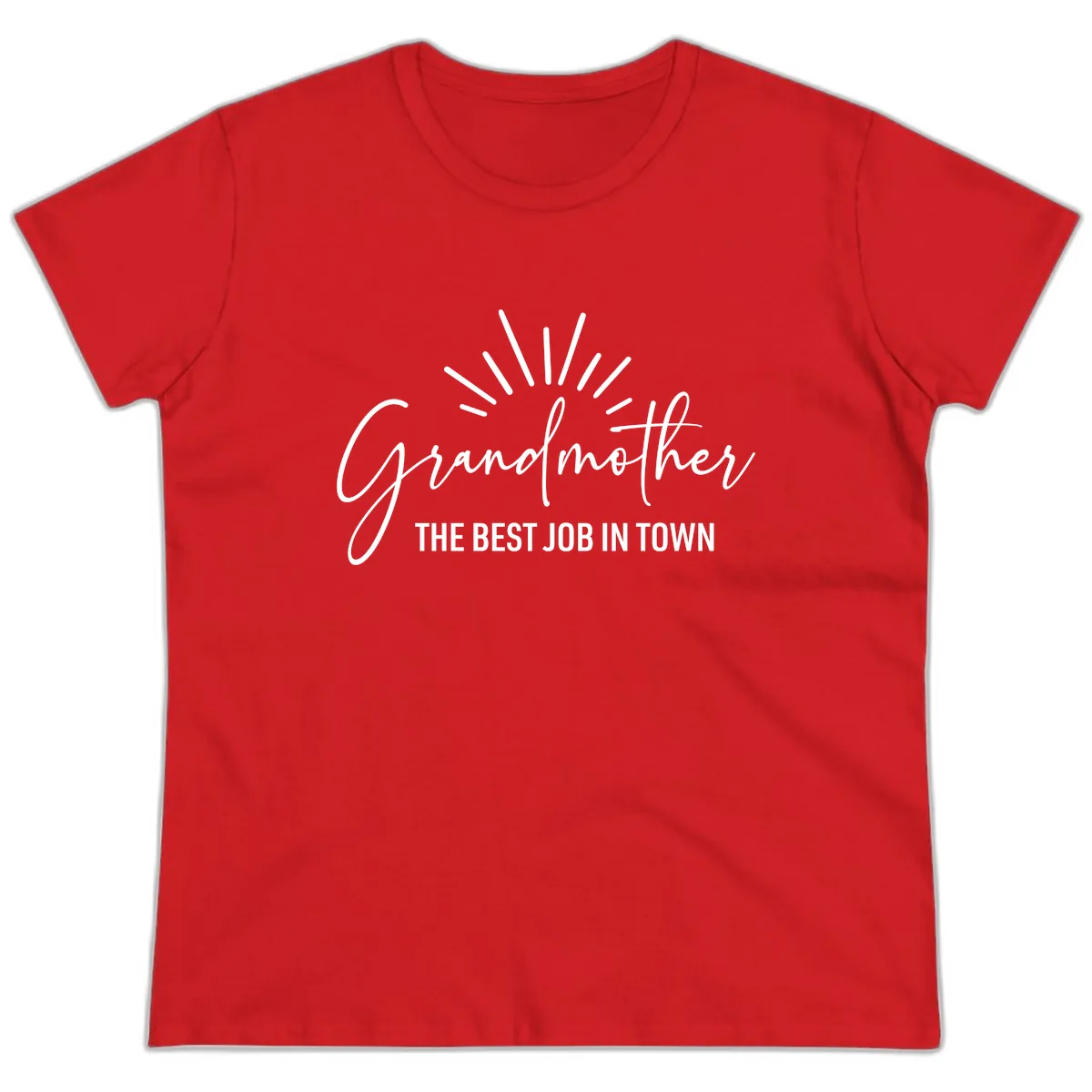 Grandmother The Best Job In Town Ladies Tee in Red