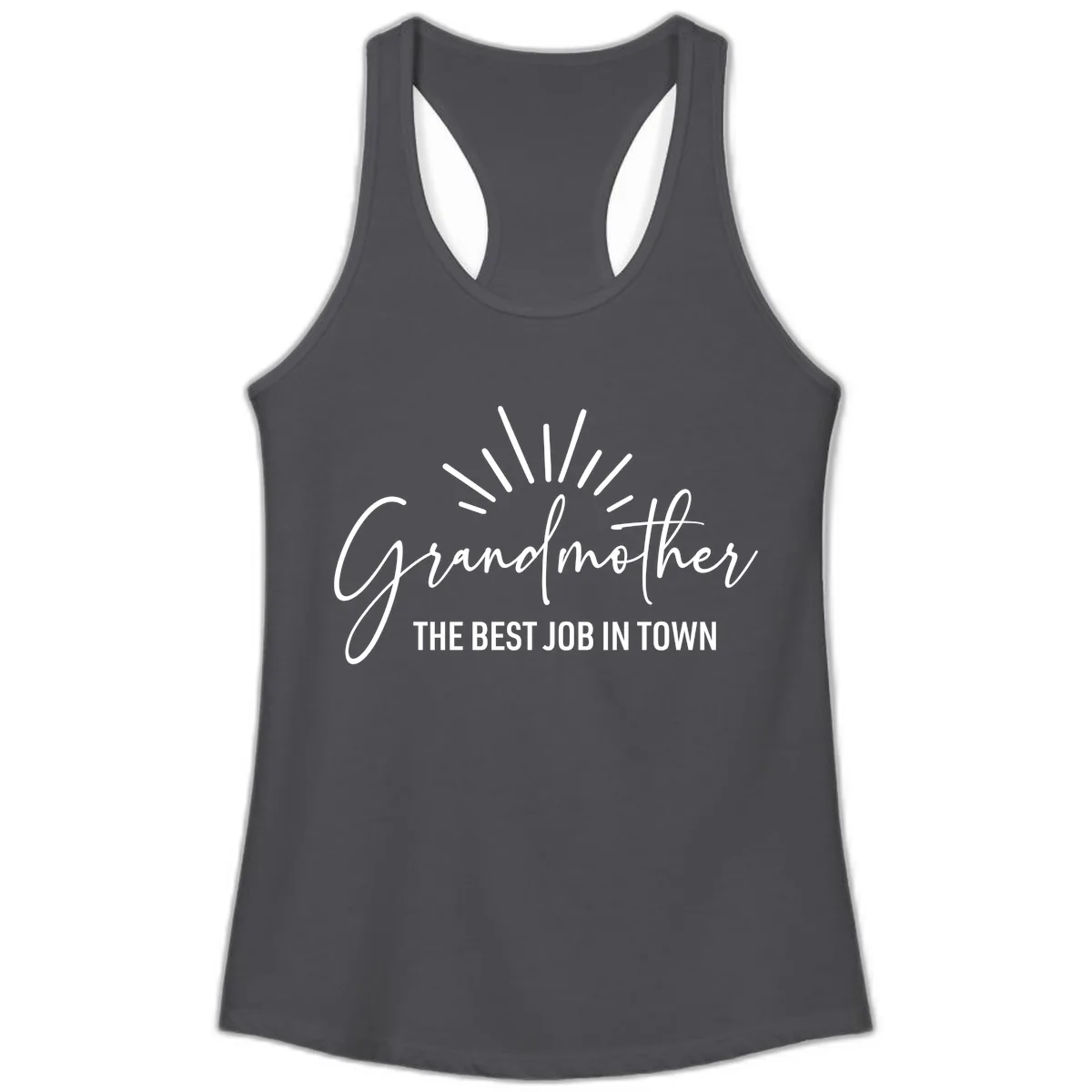 Grandmother The Best Job In Town Ladies Tank in Solid Dark Gray