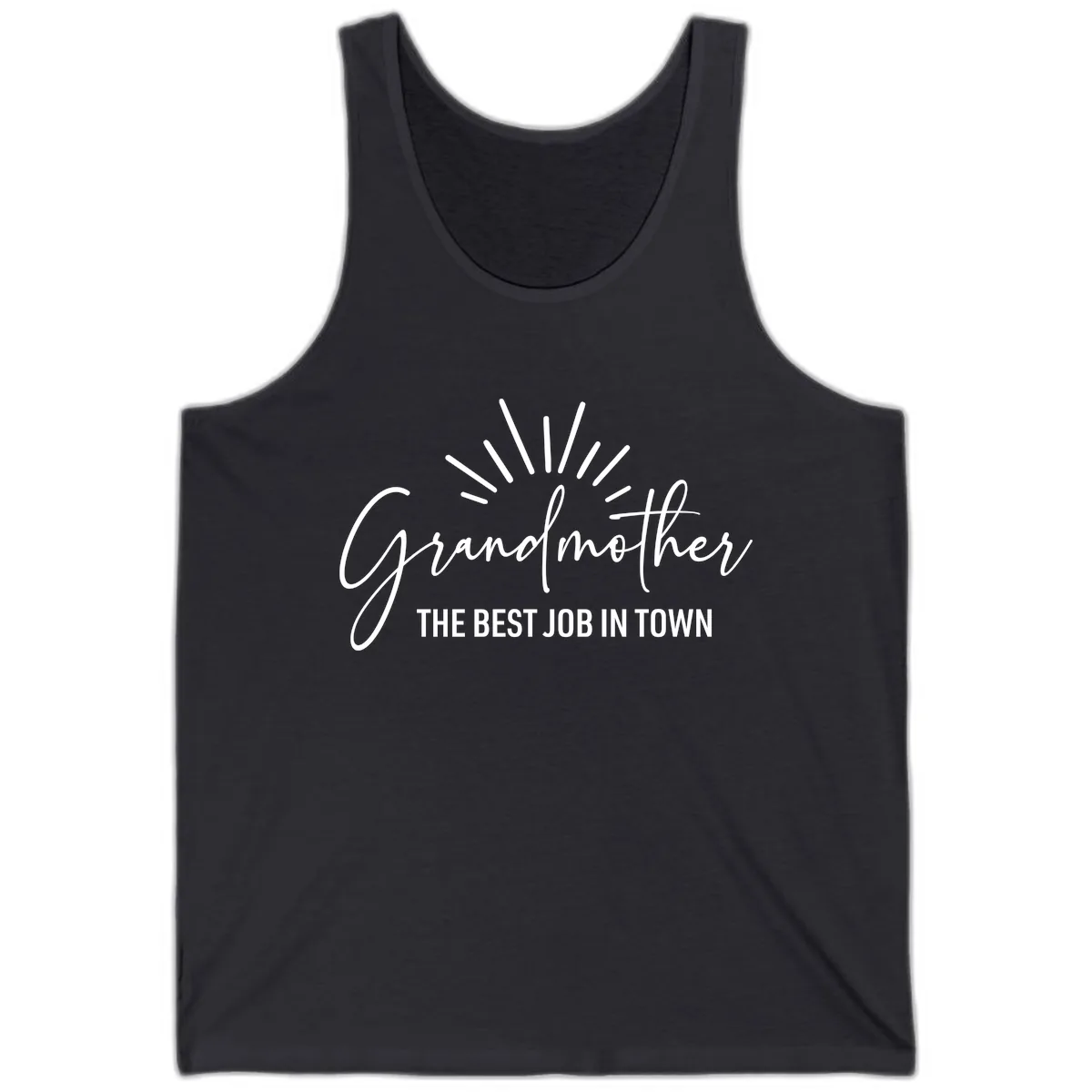 Grandmother The Best Job In Town Tank in Dark Grey