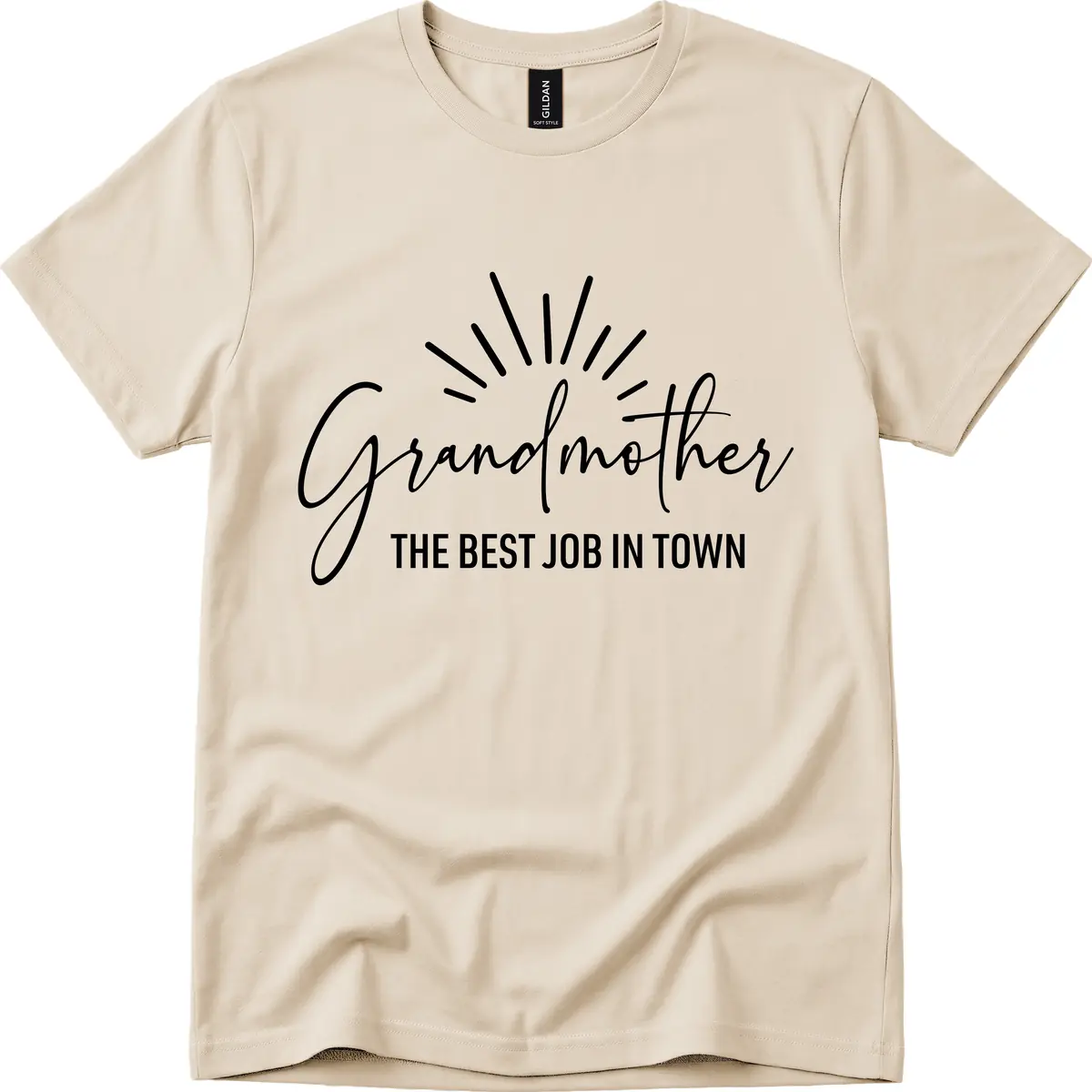 Grandmother The Best Job In Town T-Shirt in Sand
