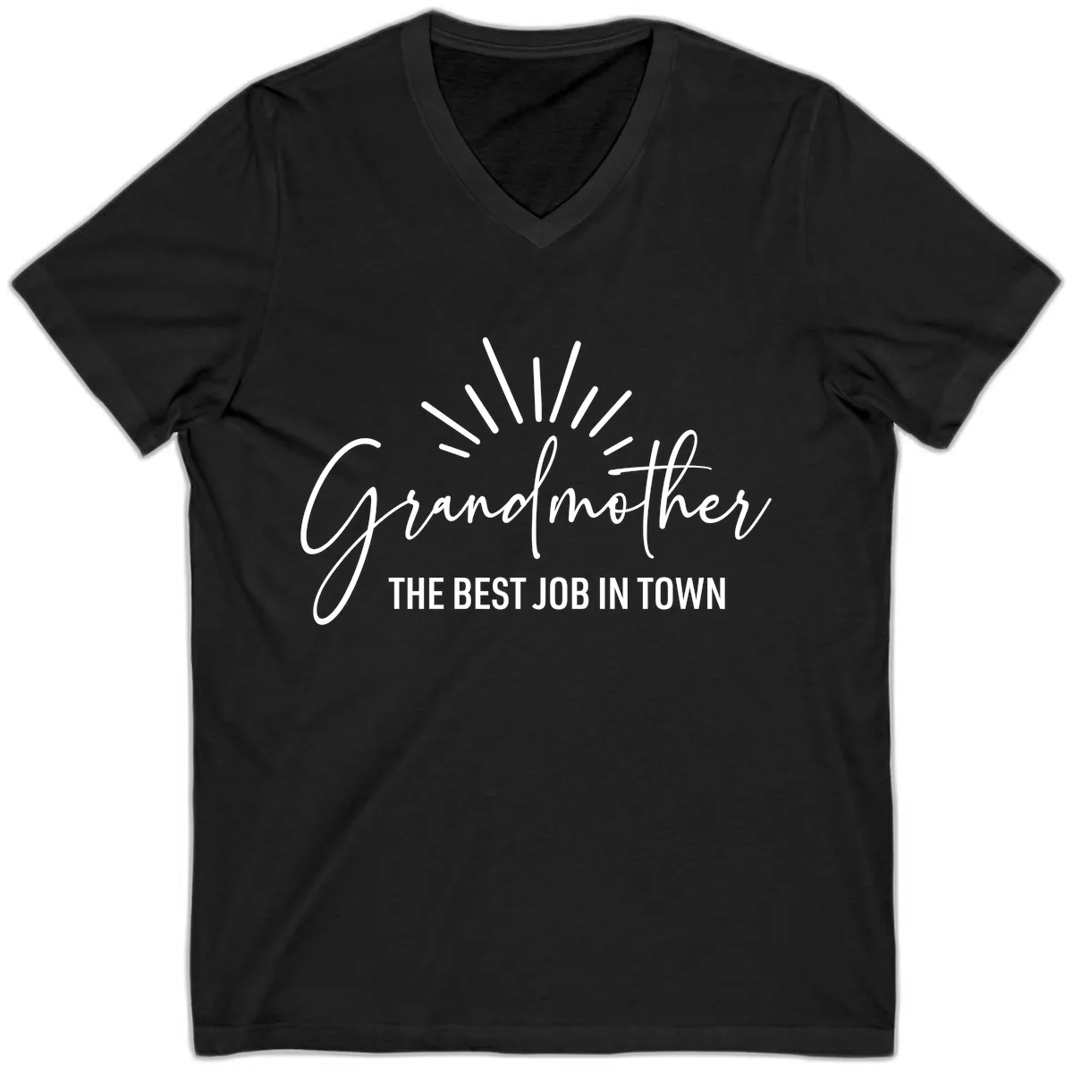 Grandmother The Best Job In Town V-Neck in Black