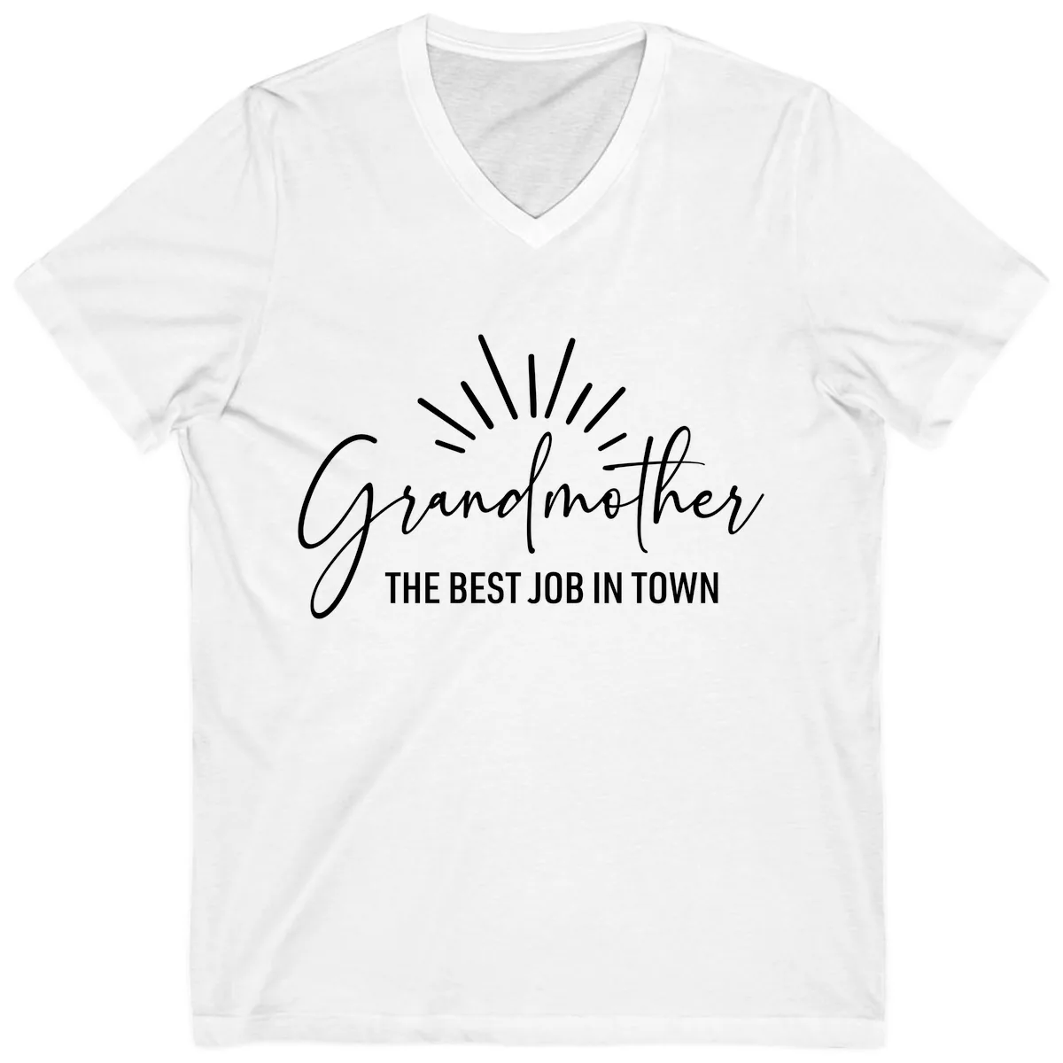 Grandmother The Best Job In Town V-Neck in White