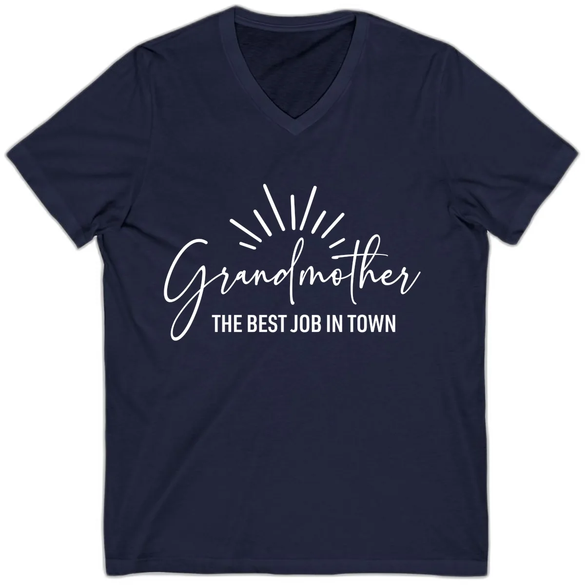 Grandmother The Best Job In Town V-Neck in Navy