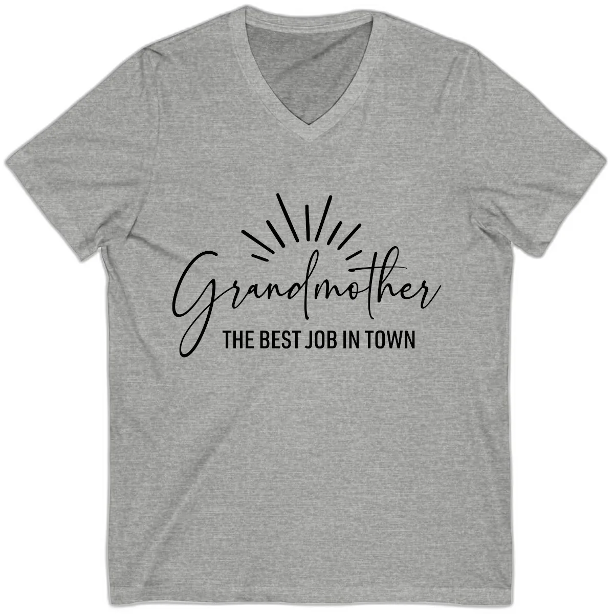 Grandmother The Best Job In Town V-Neck in Athletic Heather