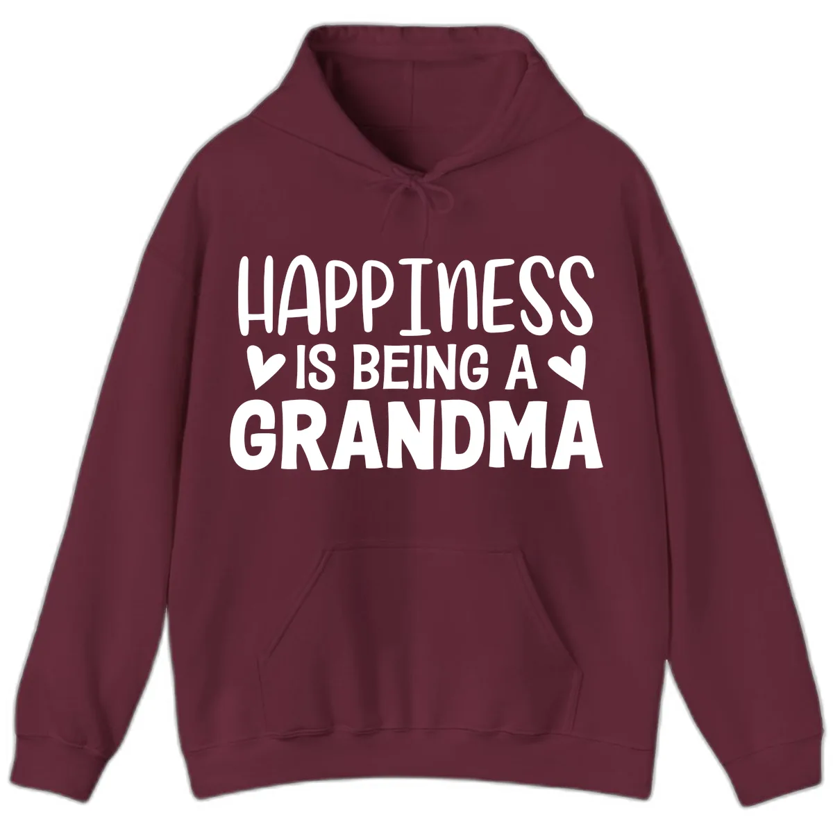 Happiness Is Being A Grandma Hoodie in Maroon