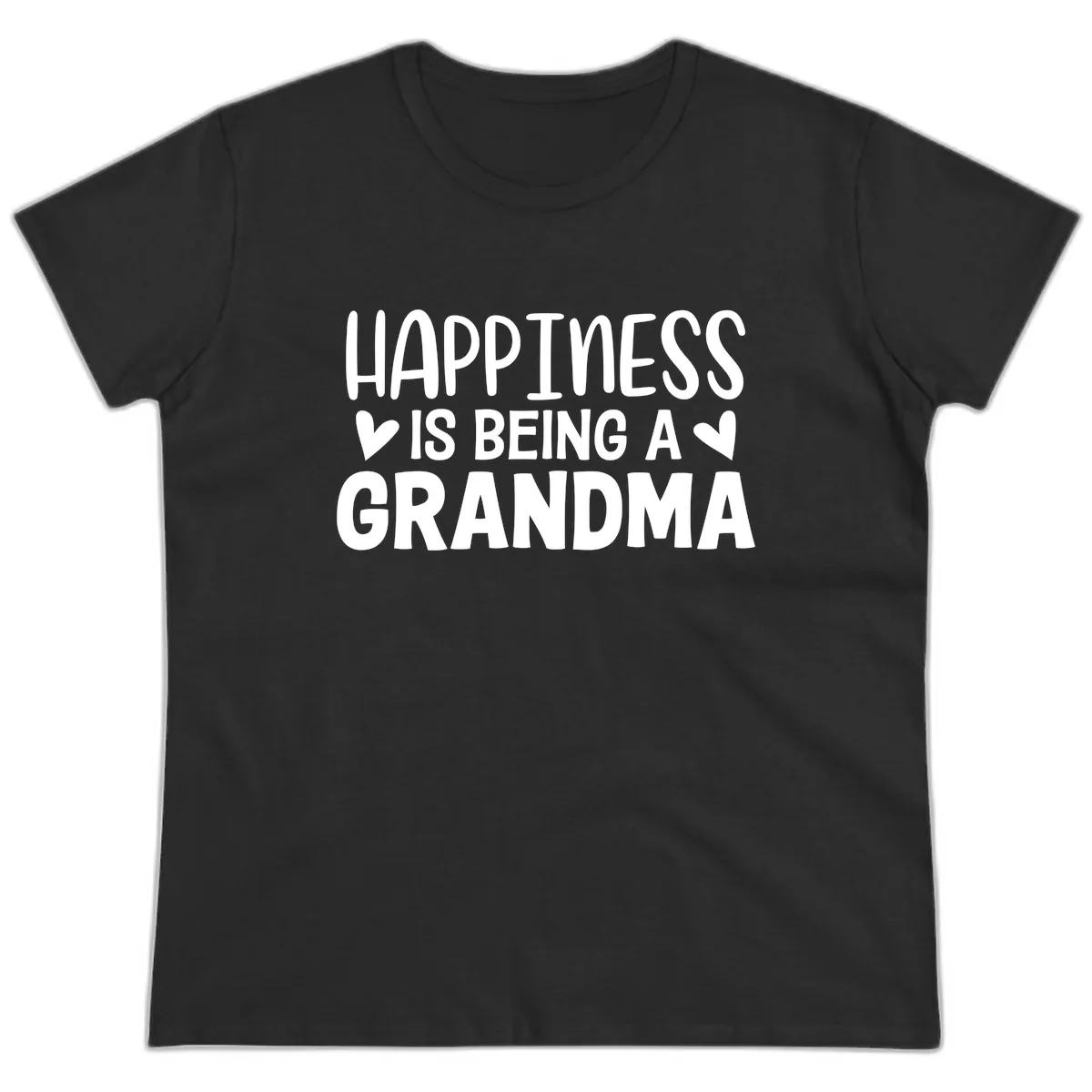 Happiness Is Being A Grandma Ladies Tee in Black