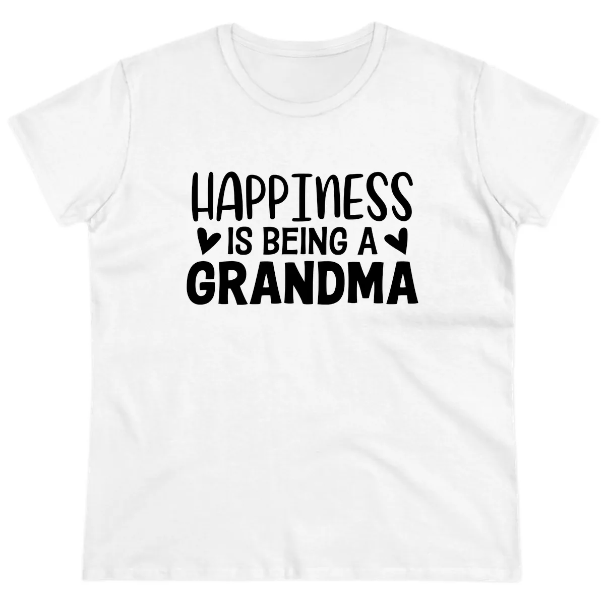 Happiness Is Being A Grandma Ladies Tee in White