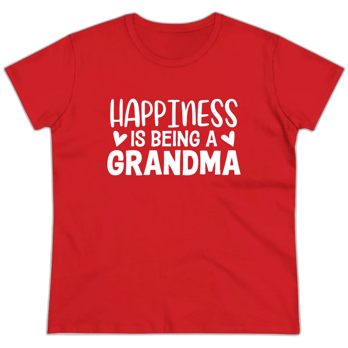Happiness Is Being A Grandma Ladies Tee in Red