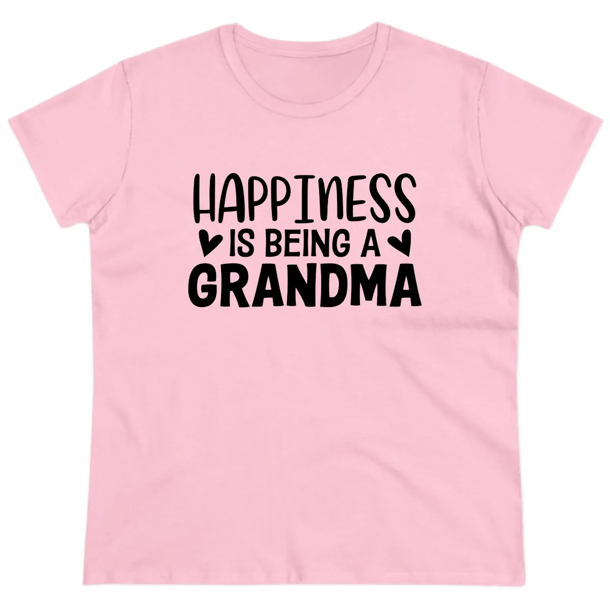 Happiness Is Being A Grandma Ladies Tee in Light Pink