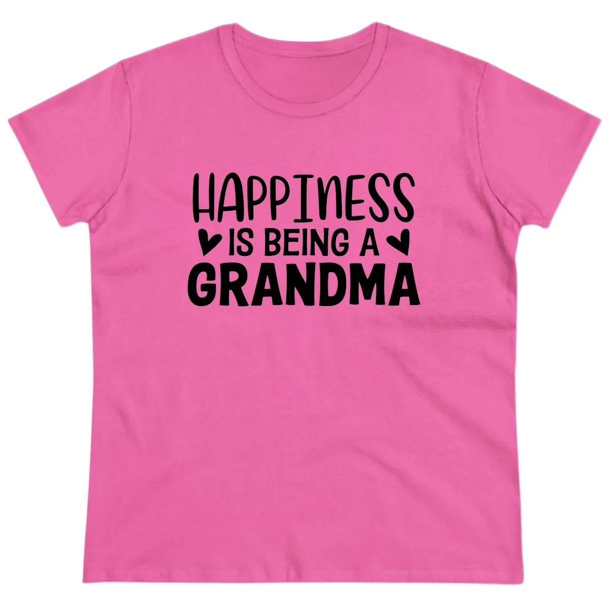 Happiness Is Being A Grandma Ladies Tee in Azalea