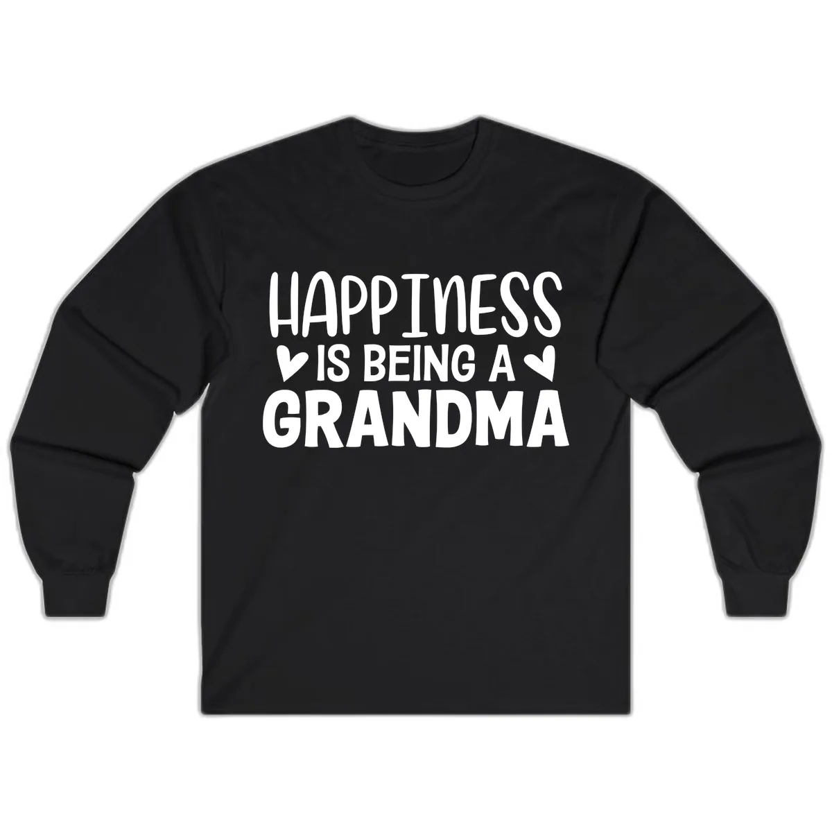Happiness Is Being A Grandma Long Sleeve in Black