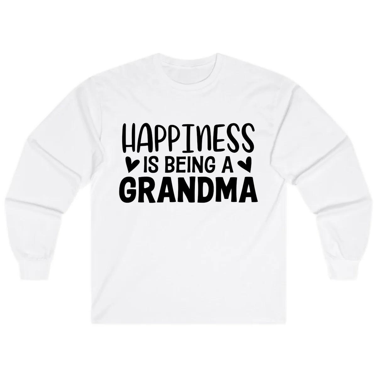 Happiness Is Being A Grandma Long Sleeve in White