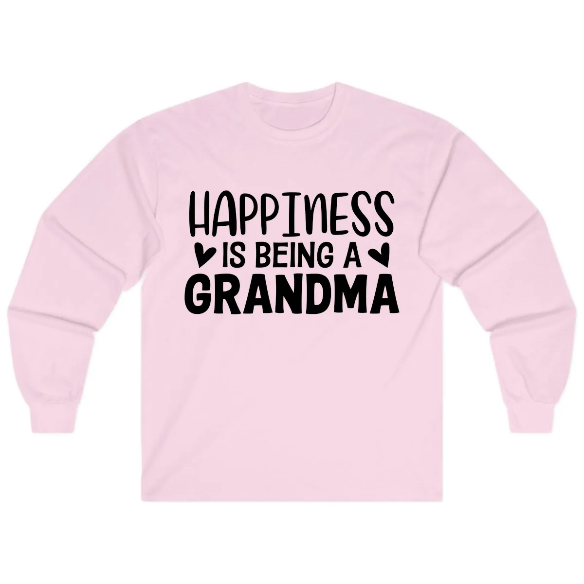 Happiness Is Being A Grandma Long Sleeve in Light Pink