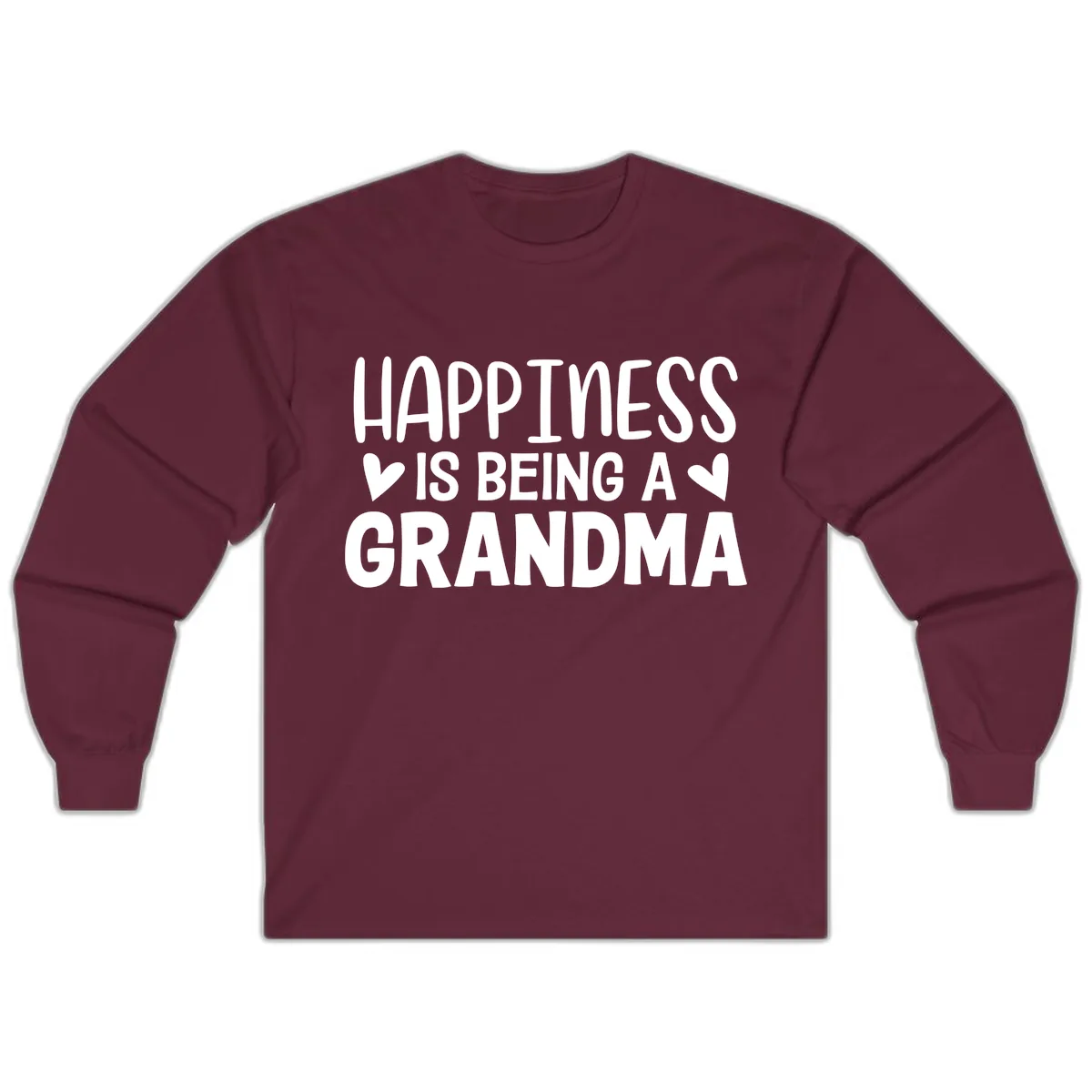 Happiness Is Being A Grandma Long Sleeve in Maroon