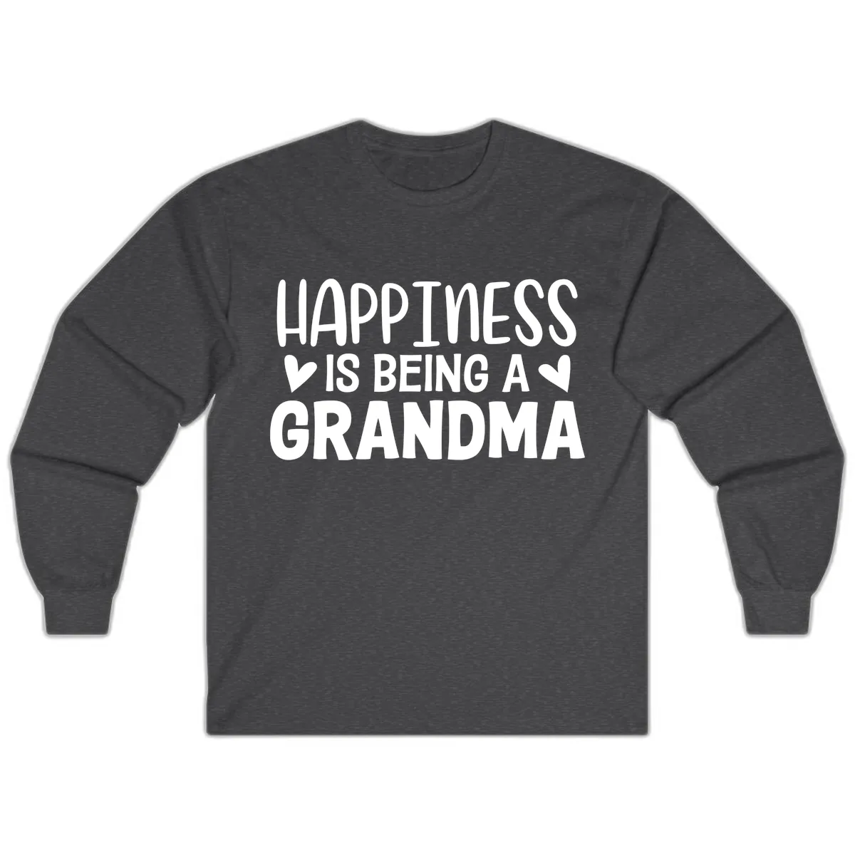 Happiness Is Being A Grandma Long Sleeve in Dark Heather