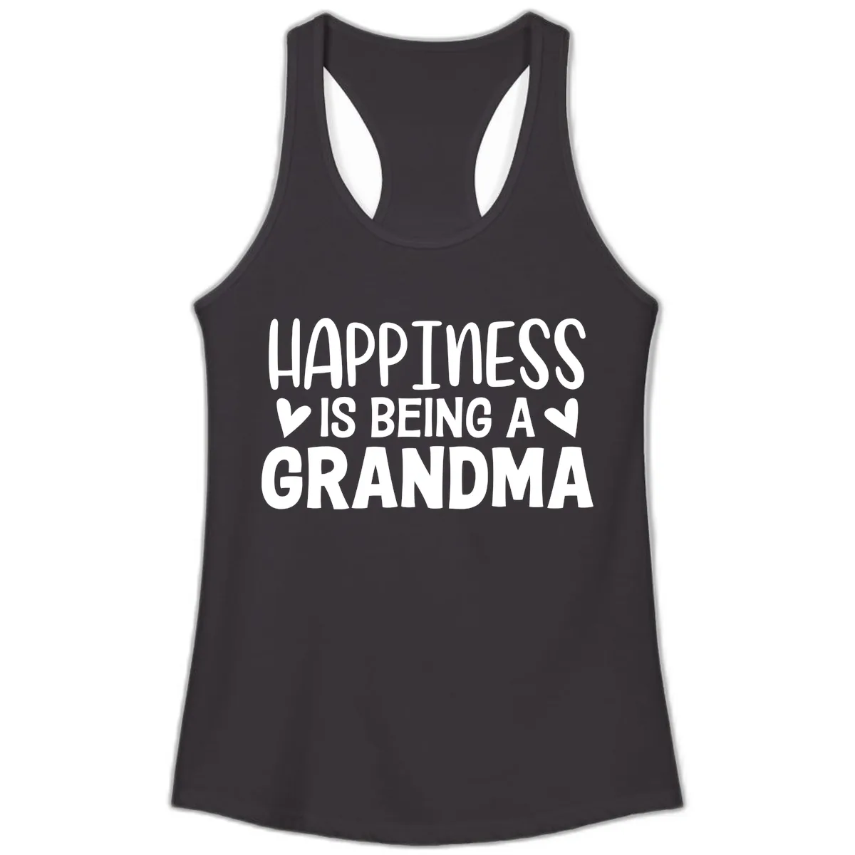 Happiness Is Being A Grandma Ladies Tank in Black