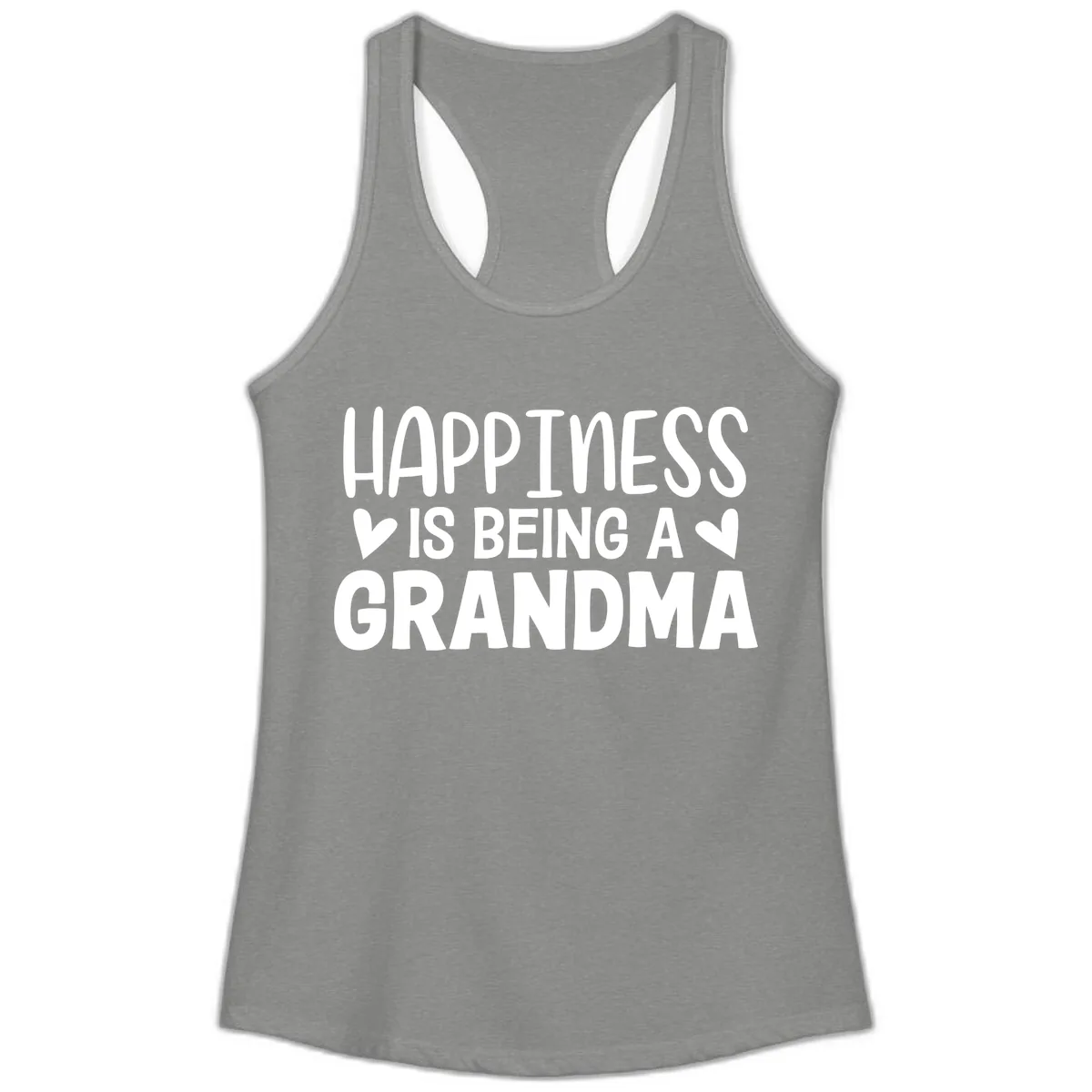 Happiness Is Being A Grandma Ladies Tank in Heather Grey