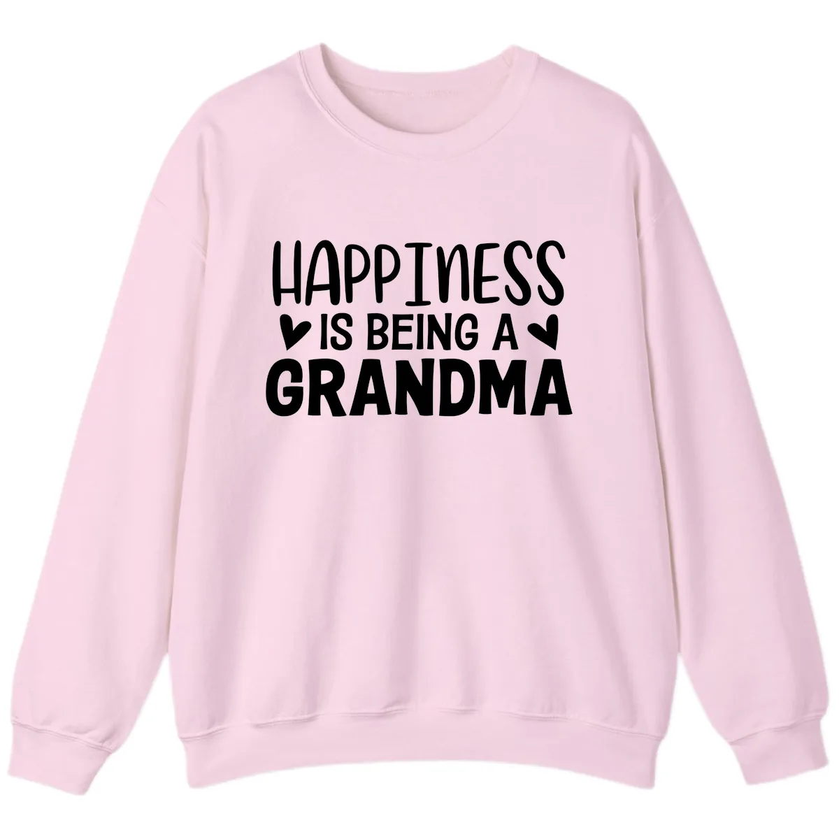 Happiness Is Being A Grandma Sweatshirt in Light Pink