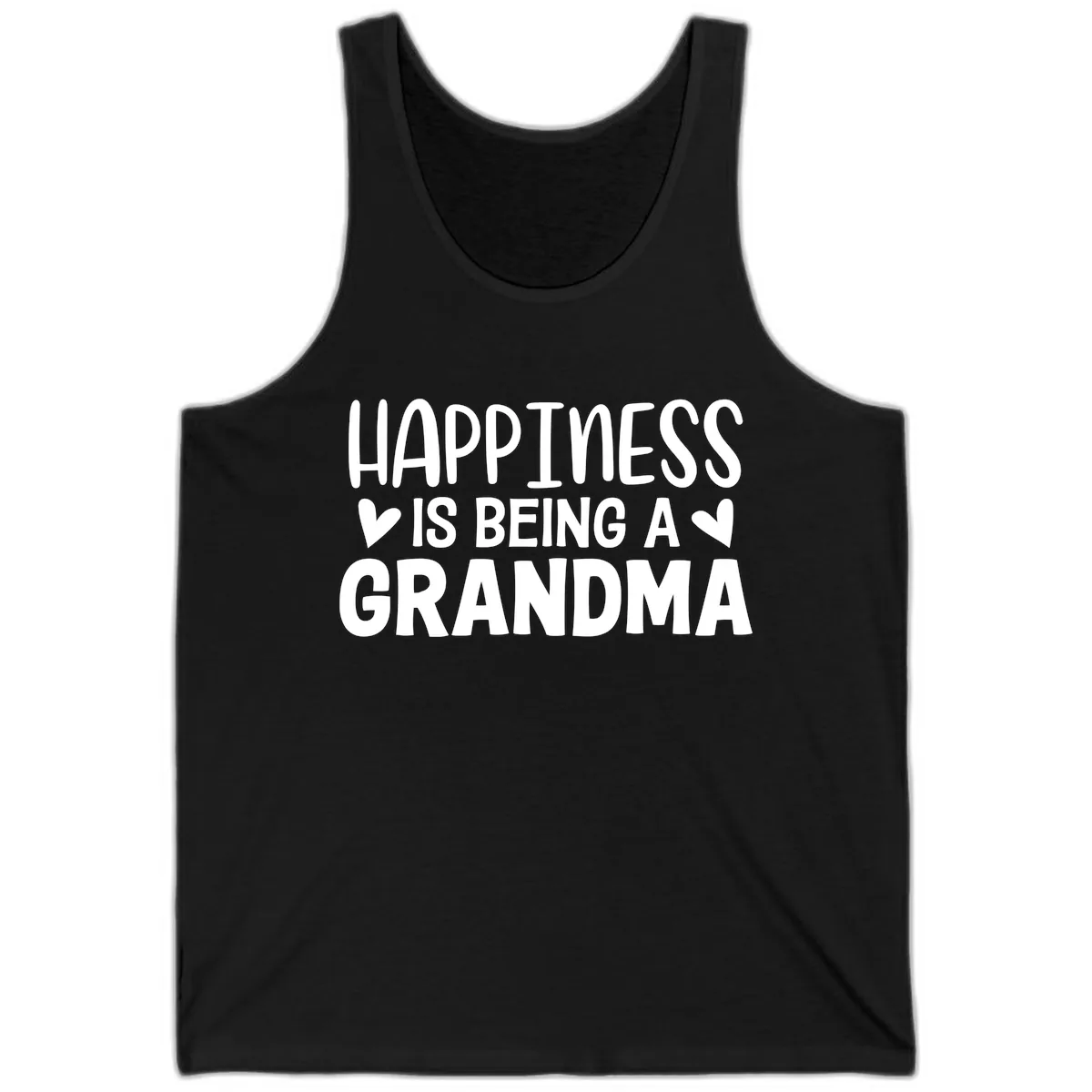 Happiness Is Being A Grandma Tank in Black