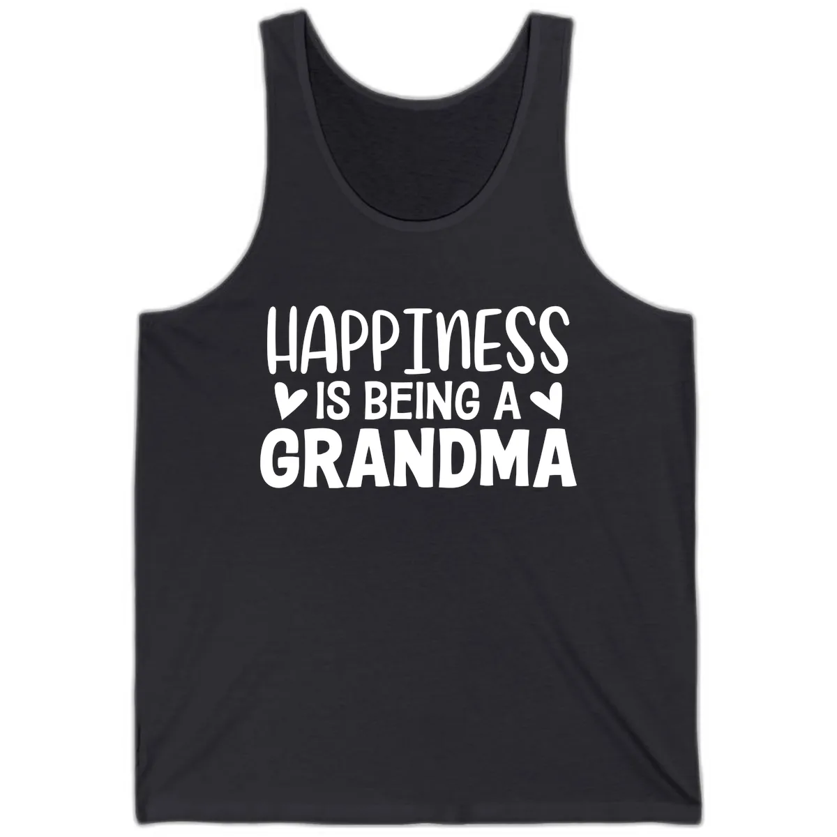 Happiness Is Being A Grandma Tank in Dark Grey