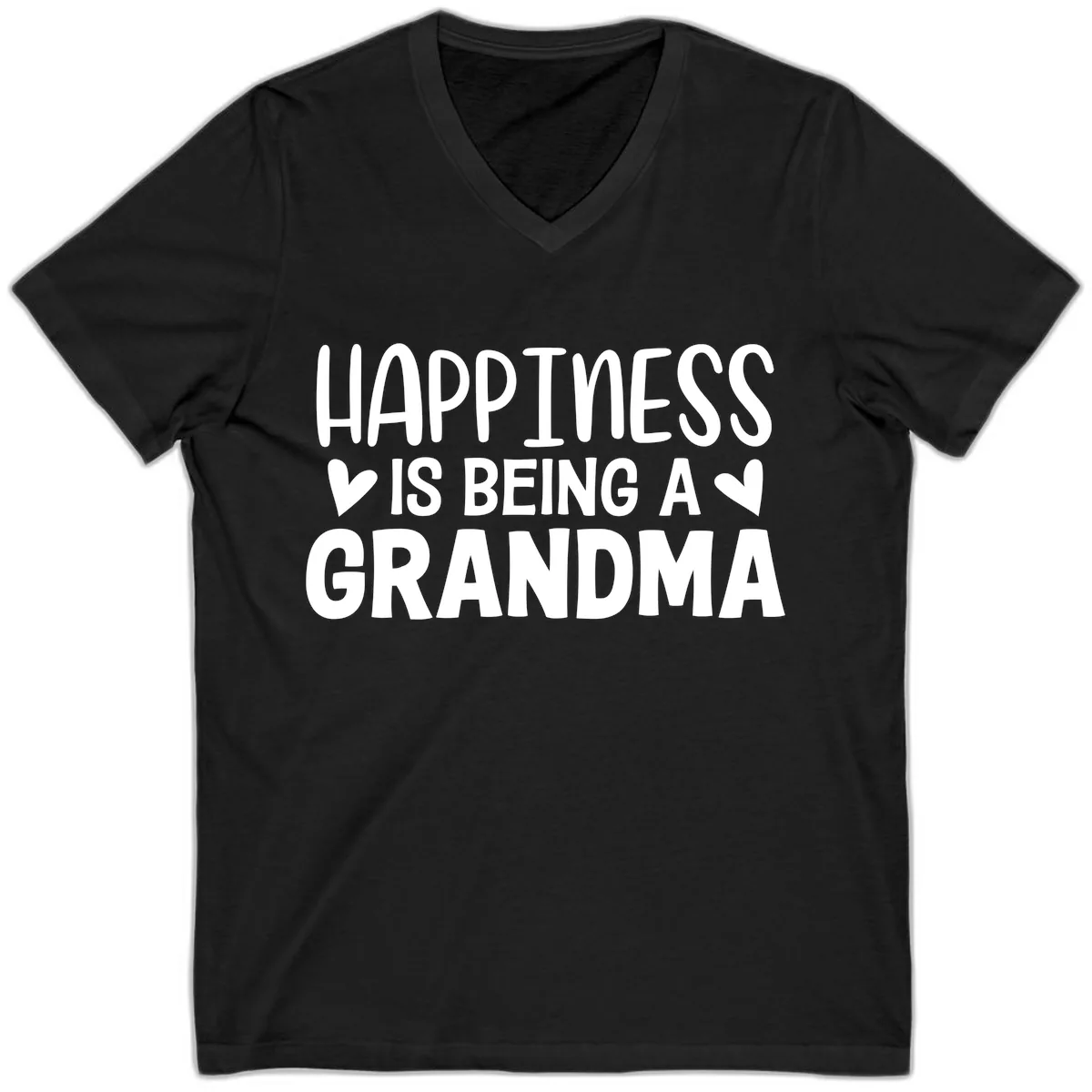 Happiness Is Being A Grandma V-Neck in Black