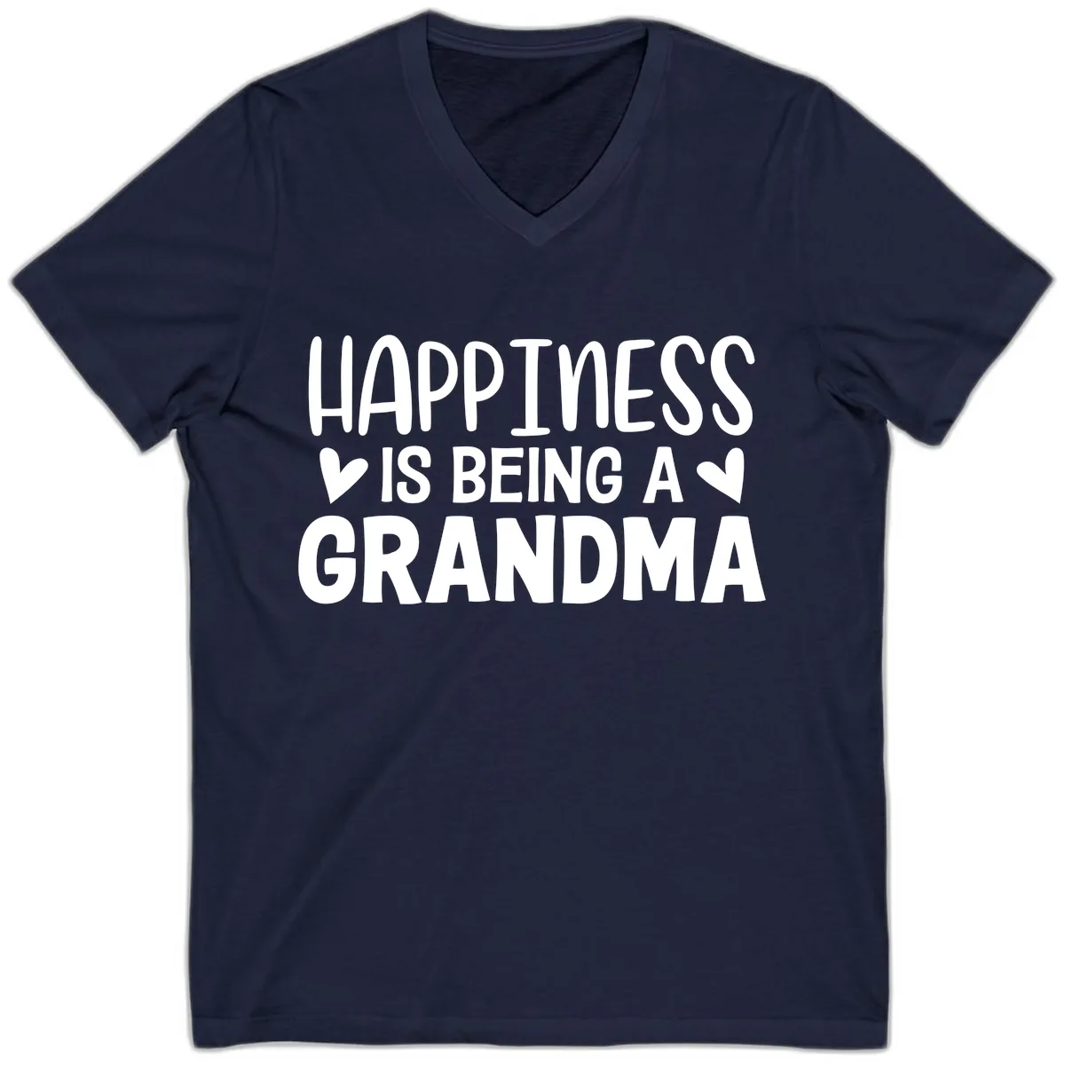 Happiness Is Being A Grandma V-Neck in Navy