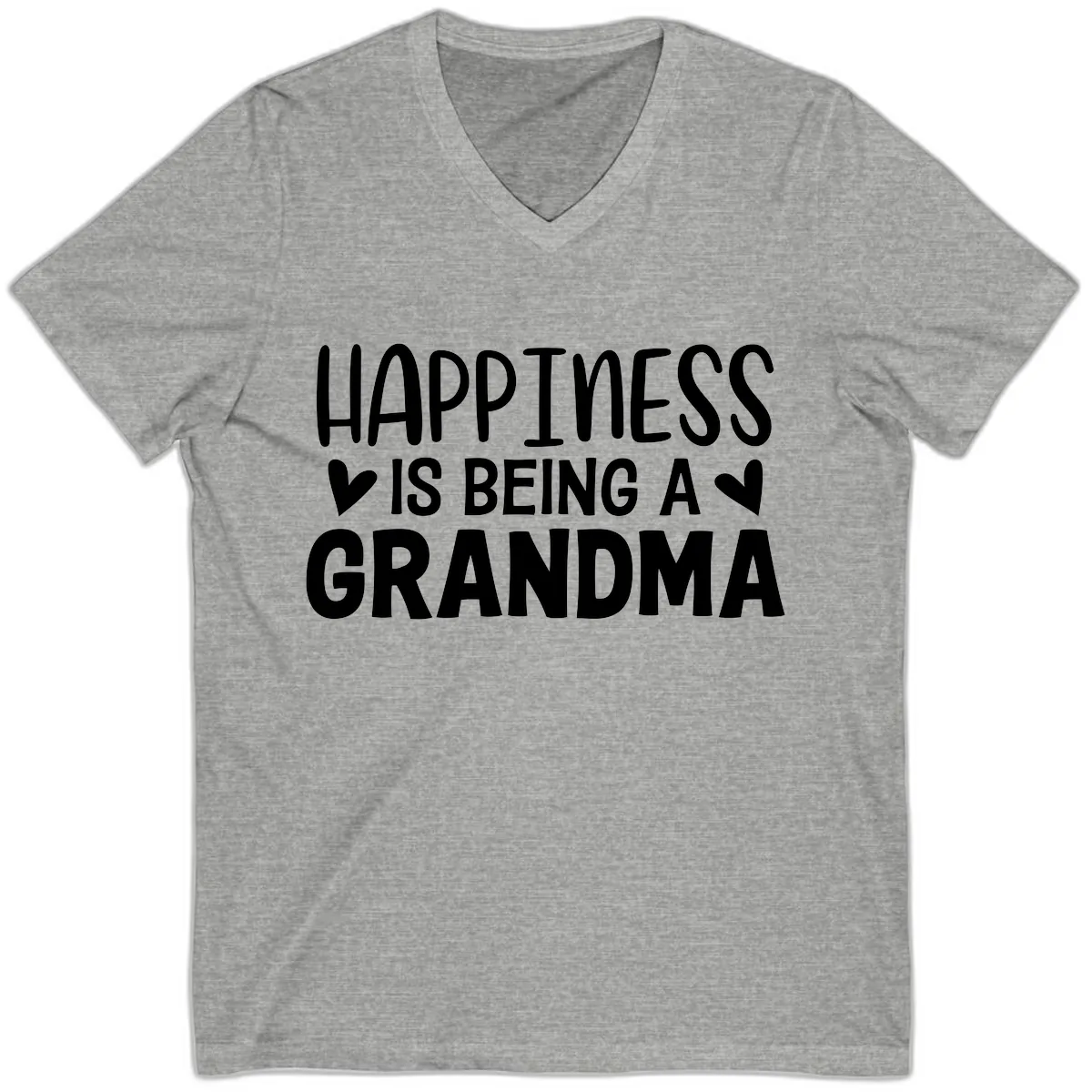 Happiness Is Being A Grandma V-Neck in Athletic Heather