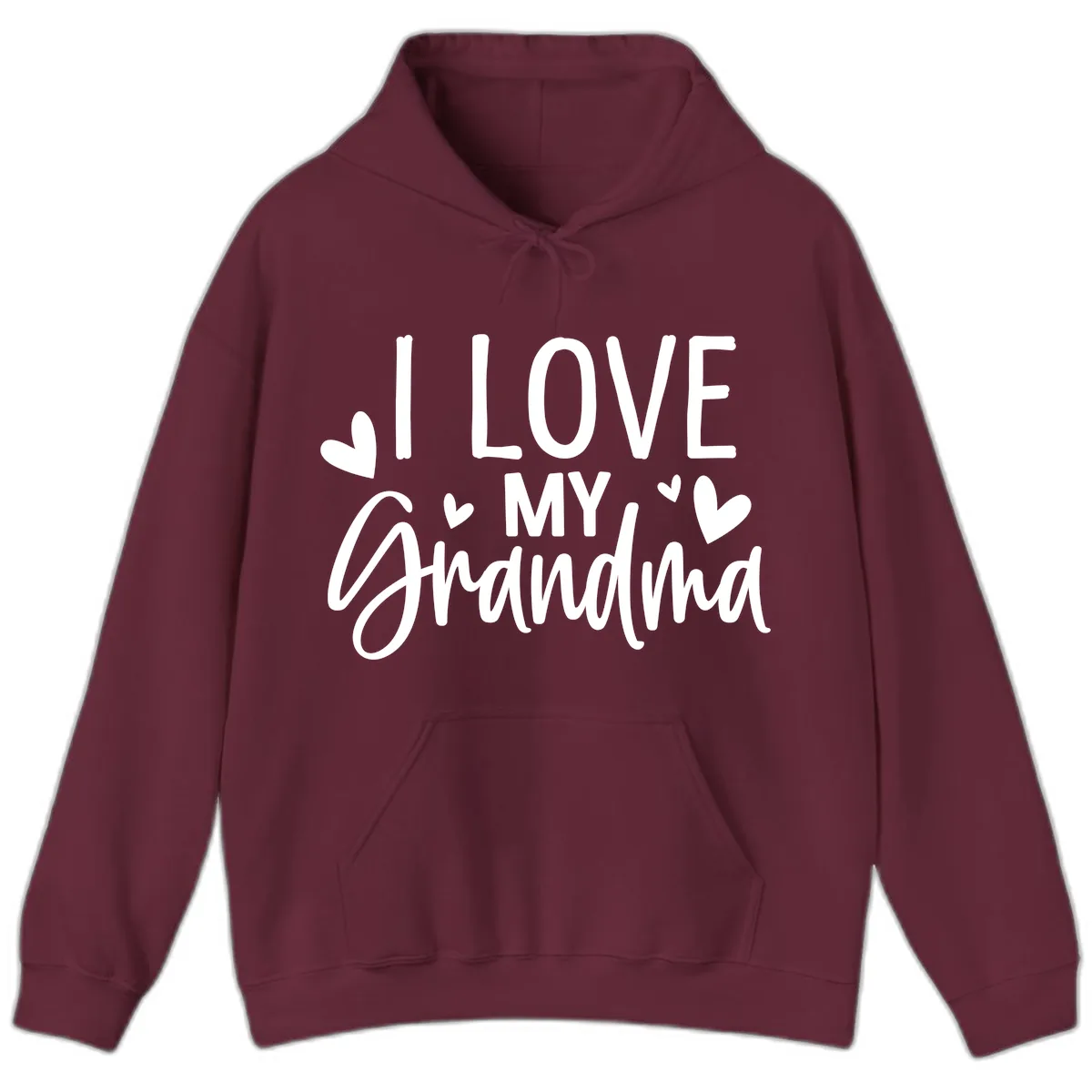 I Love My Grandma Hoodie in Maroon