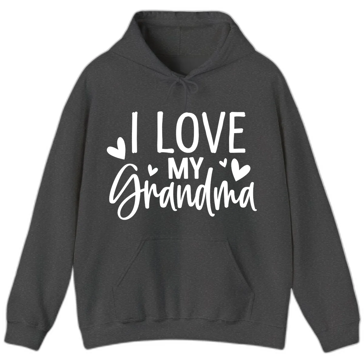I Love My Grandma Hoodie in Dark Heather