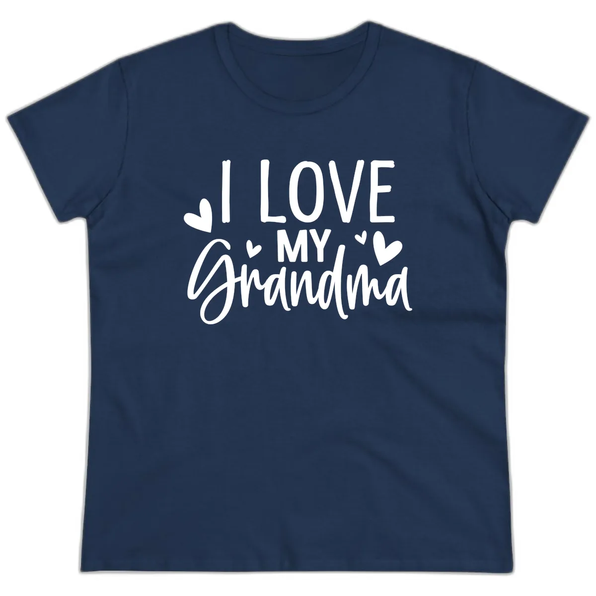 I Love My Grandma Ladies Tee in Navy