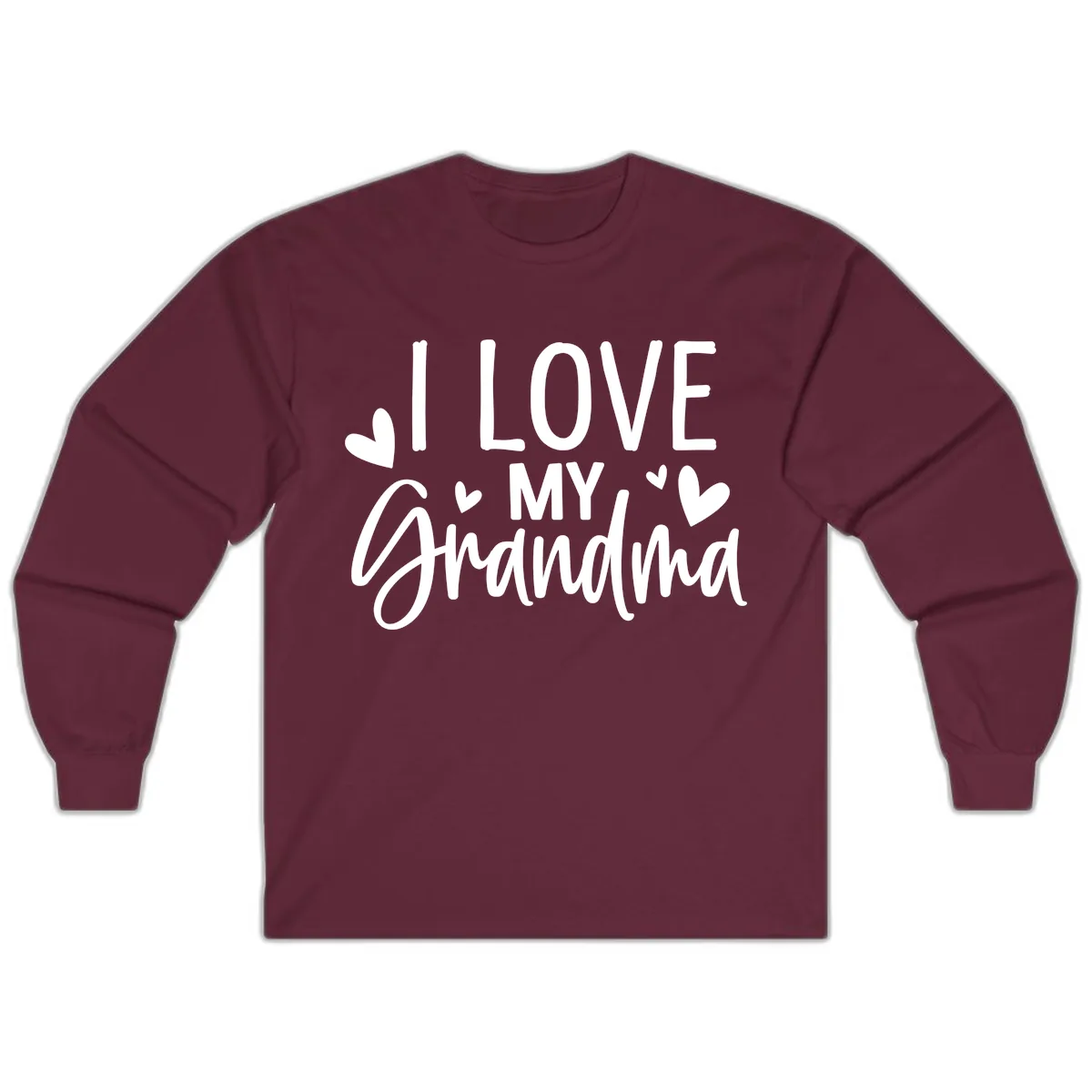 I Love My Grandma Long Sleeve in Maroon