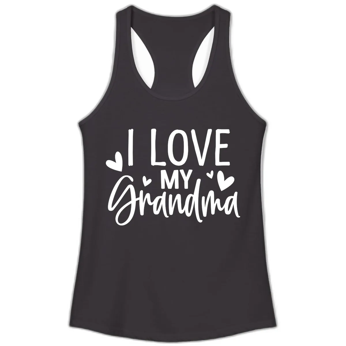 I Love My Grandma Ladies Tank in Black