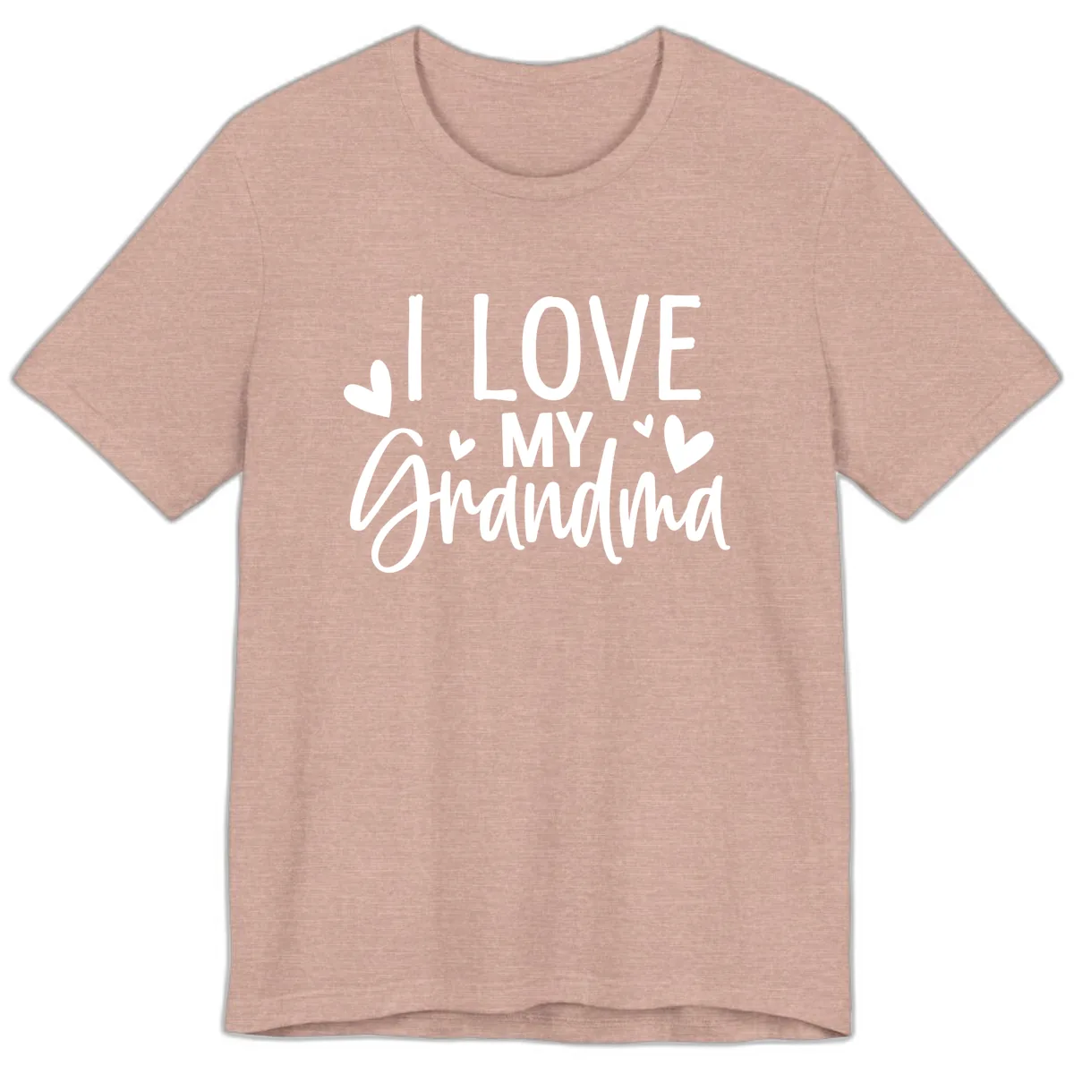 I Love My Grandma Premium T-Shirt in Heather Prism Peach
