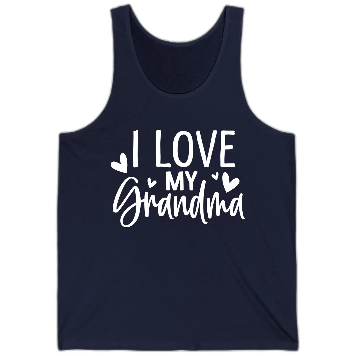 I Love My Grandma Tank in Navy