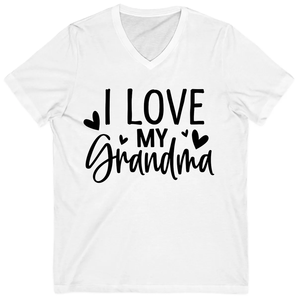 I Love My Grandma V-Neck in White