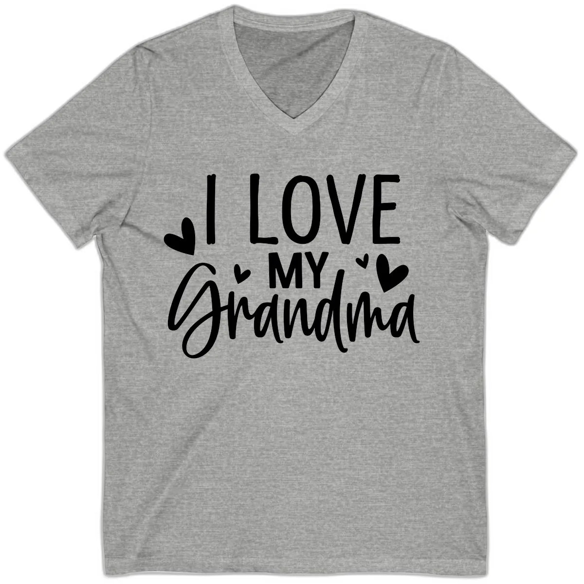 I Love My Grandma V-Neck in Athletic Heather
