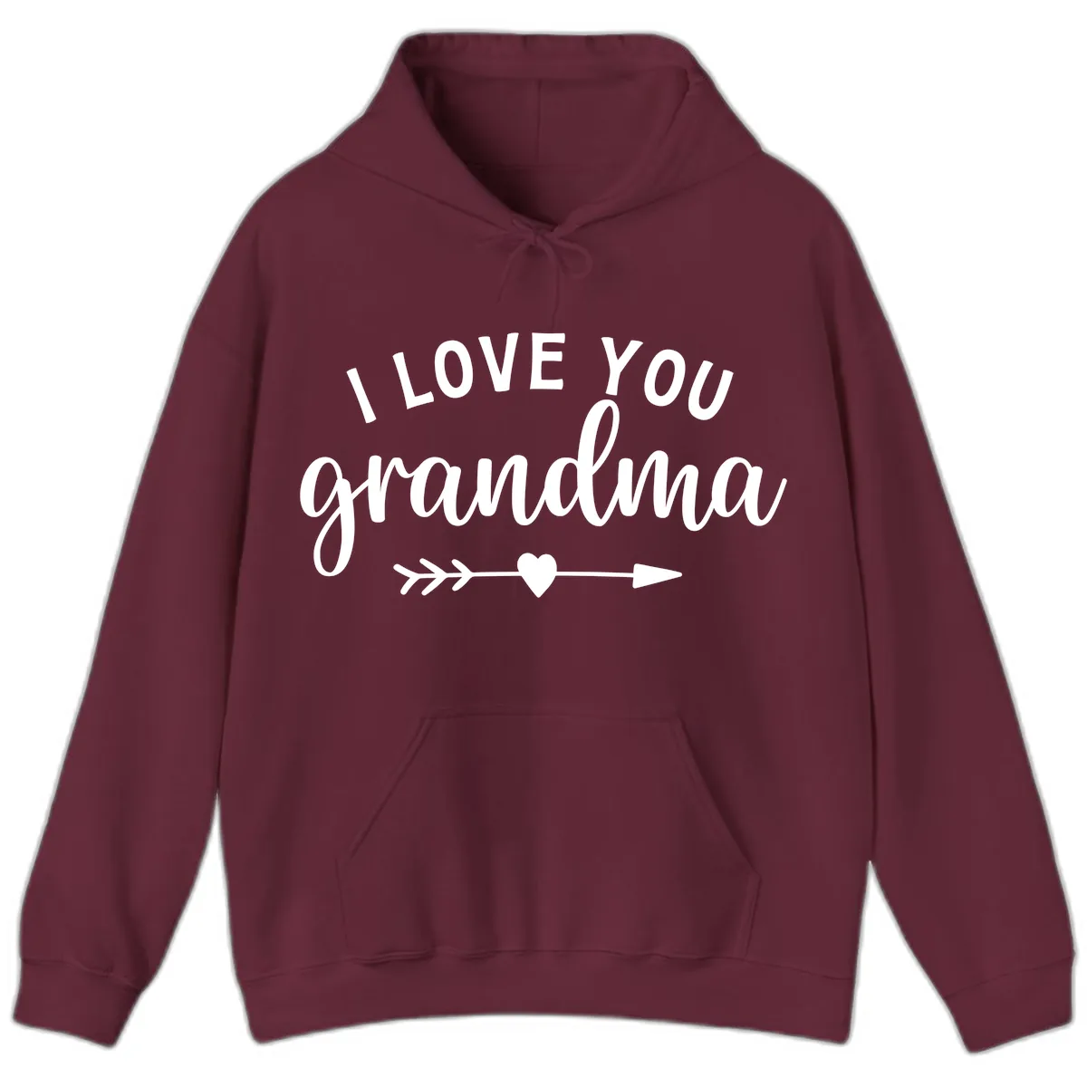 I Love You Grandma Hoodie in Maroon