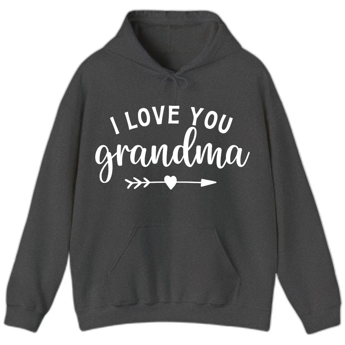 I Love You Grandma Hoodie in Dark Heather