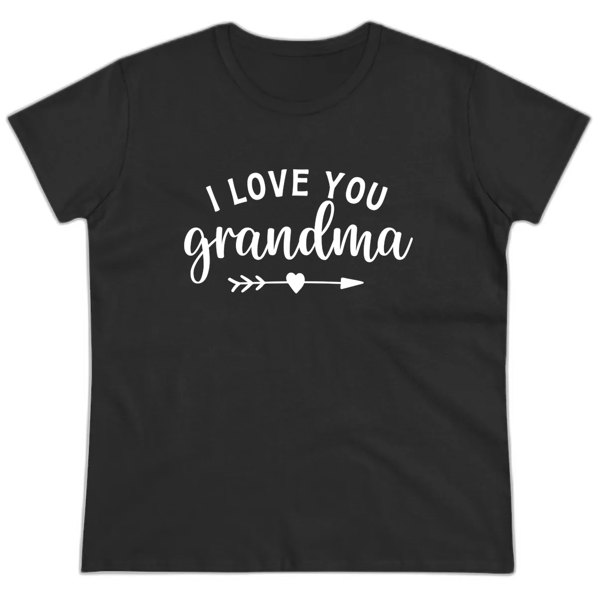 I Love You Grandma Ladies Tee in Black