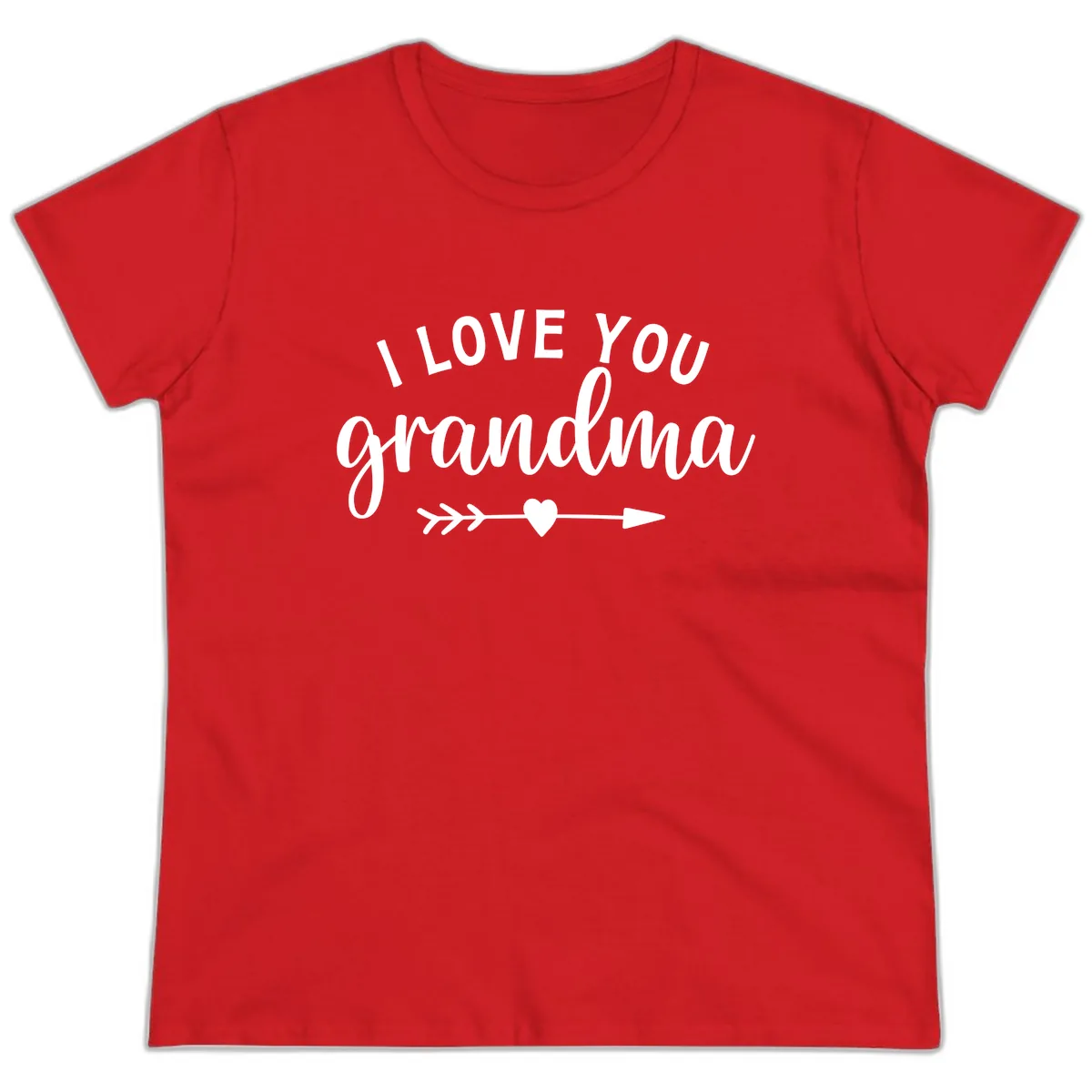 I Love You Grandma Ladies Tee in Red