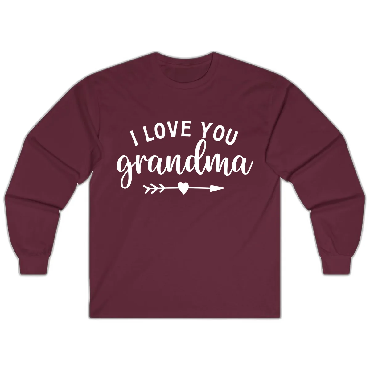 I Love You Grandma Long Sleeve in Maroon
