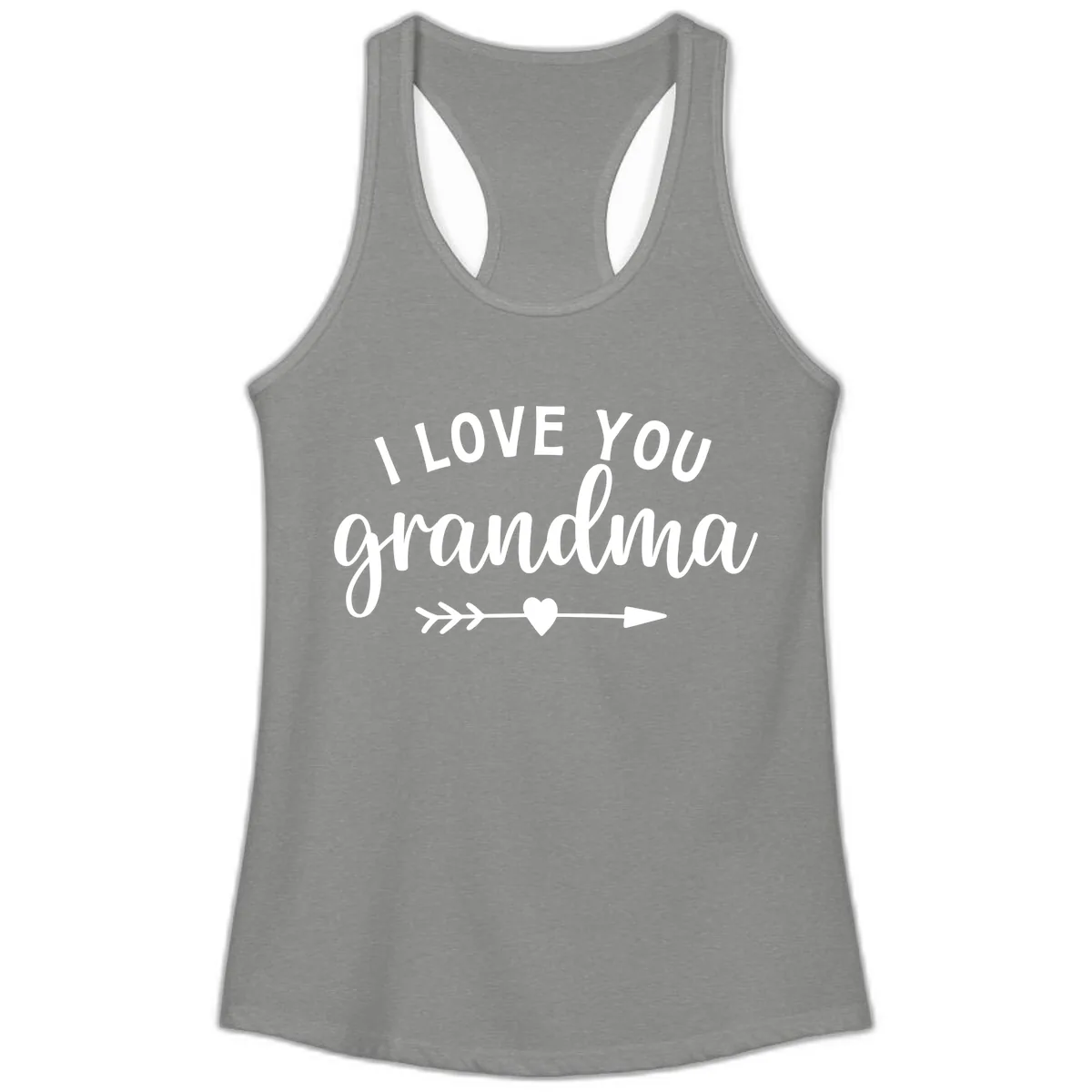 I Love You Grandma Ladies Tank in Heather Grey