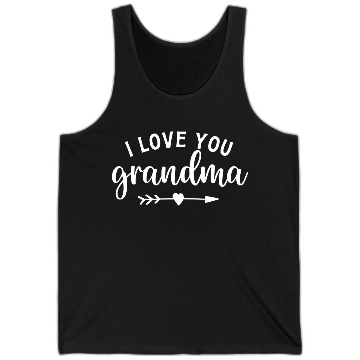 I Love You Grandma Tank in Black
