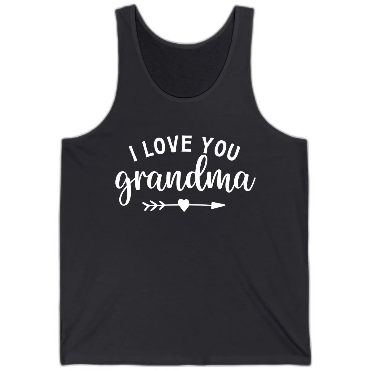 I Love You Grandma Tank in Dark Grey